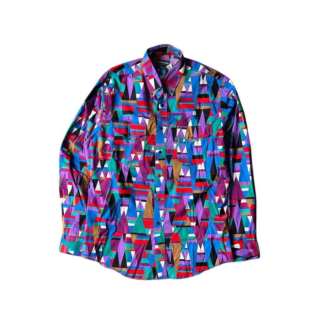 Wrangler Wrangler 80s Western Aztec Loud Vibrant Colorful Rodeo Vtg Size US XL / EU 56 / 4 - 2 Thumbnail
