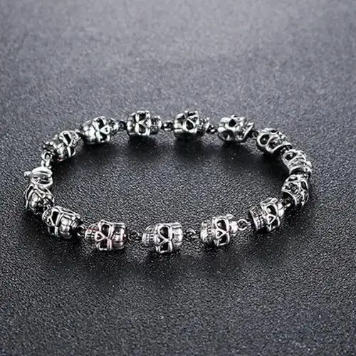 Jewelry × Vintage Vintage Skull Beaded Bracelet Size ONE SIZE - 4 Thumbnail