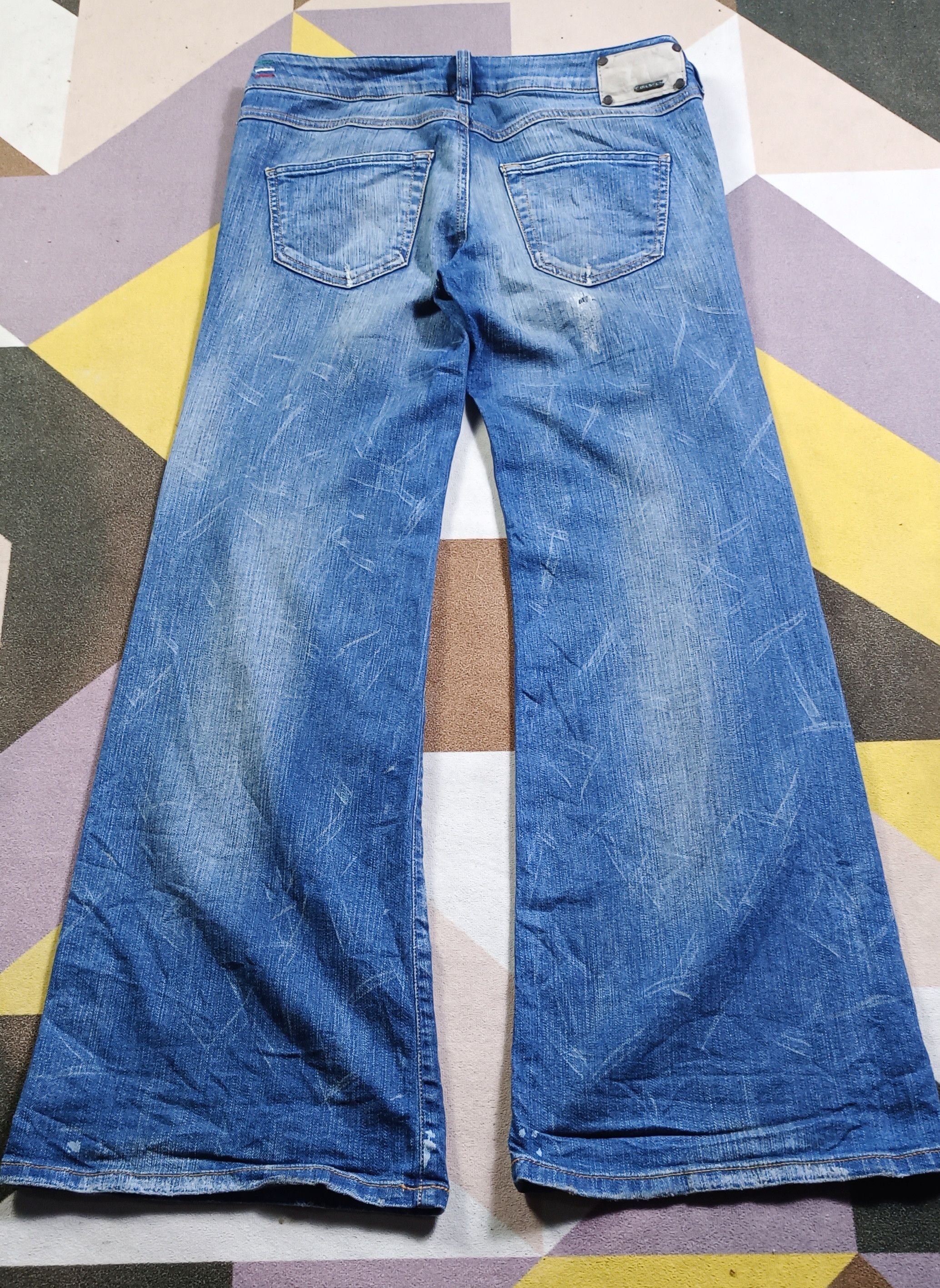 Diesel Vintage Super Flare🔥Diesel YBO Flare Distressed Denim Size US 31 - 3 Thumbnail