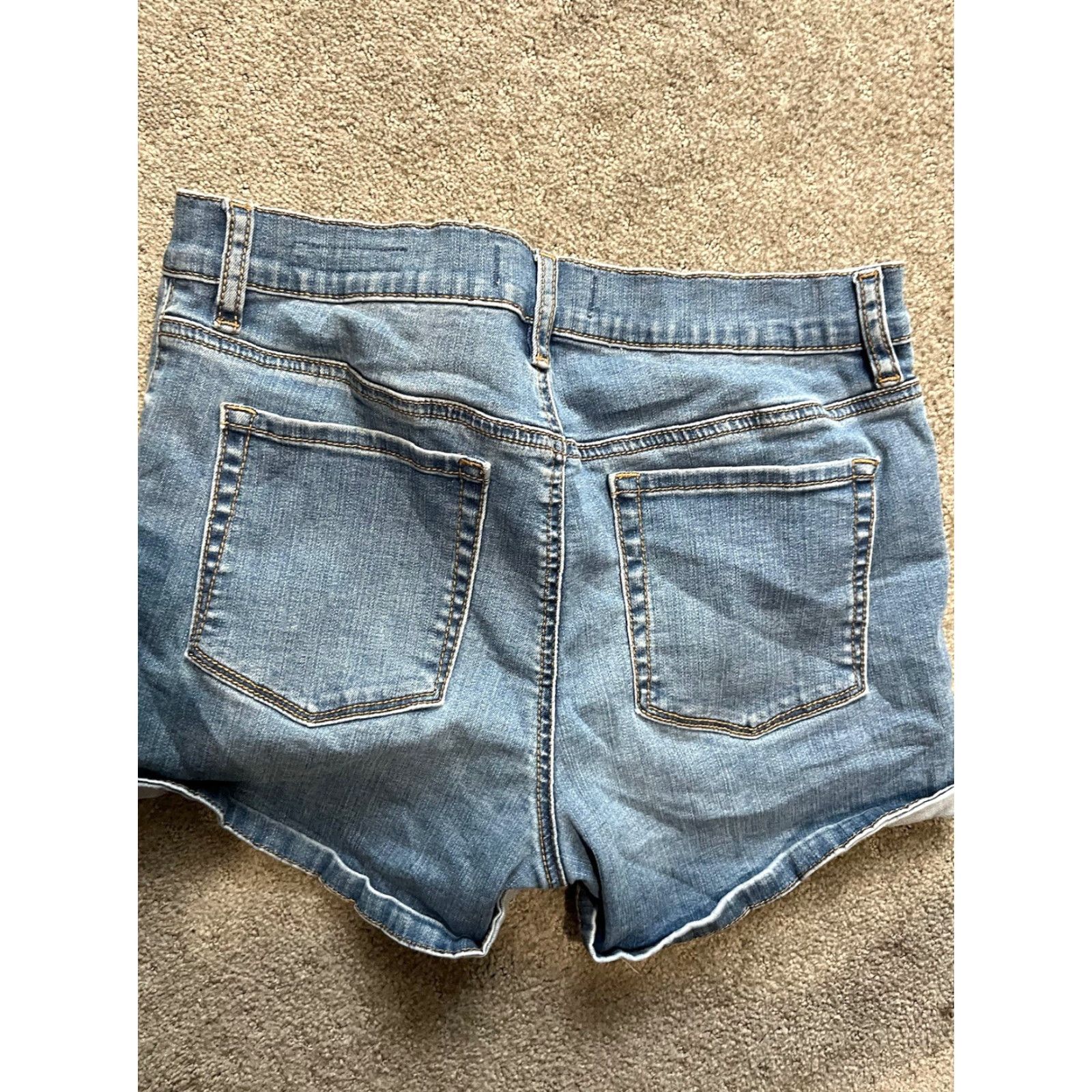 Pacsun VINTAGE PacSun Shorts Womens 29 Blue Jean Denim Chino Distressed Super Stretch Shortie Size 29" - 2 Thumbnail