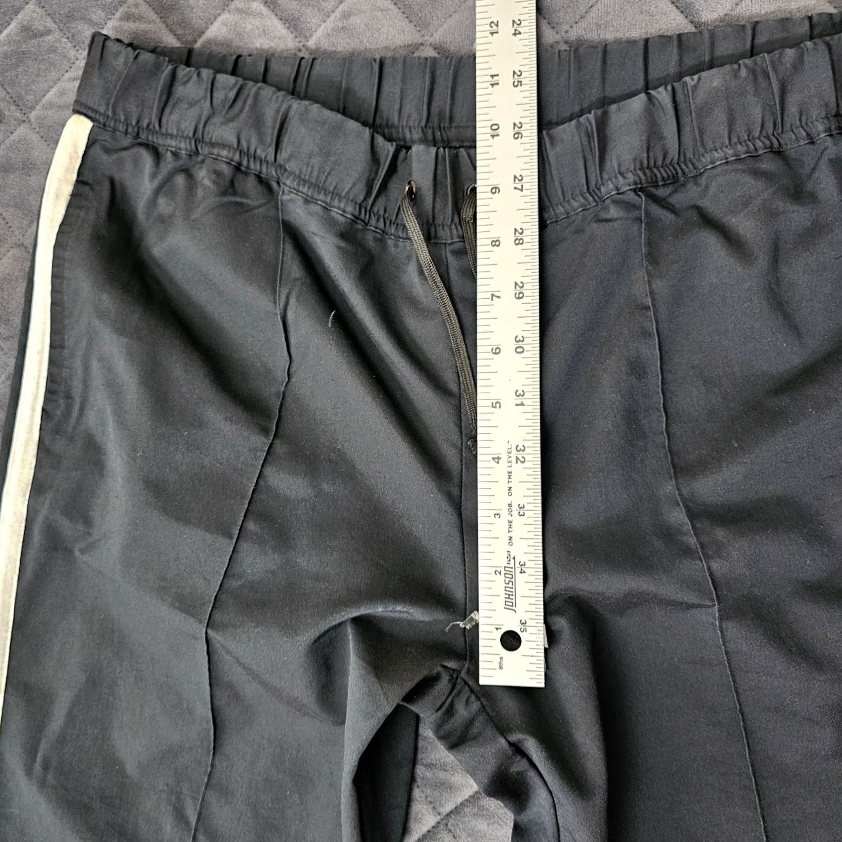 Express Express Cropped Pants Women’s M Black White Stripe Stretch Pull On Wide-Leg Casual Pants Size 32" / US 10 / IT 46 - 6 Thumbnail
