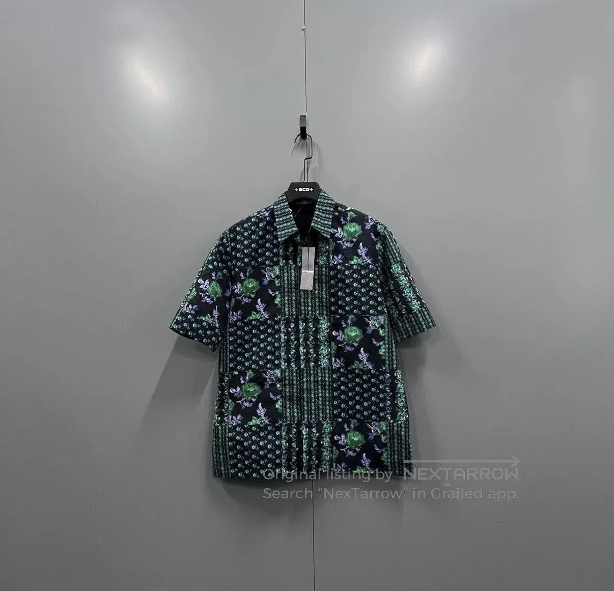 Dior Green Floral Print Short Sleeve Button-Up Shirt. Size US M / EU 48-50 / 2 - 1 Thumbnail