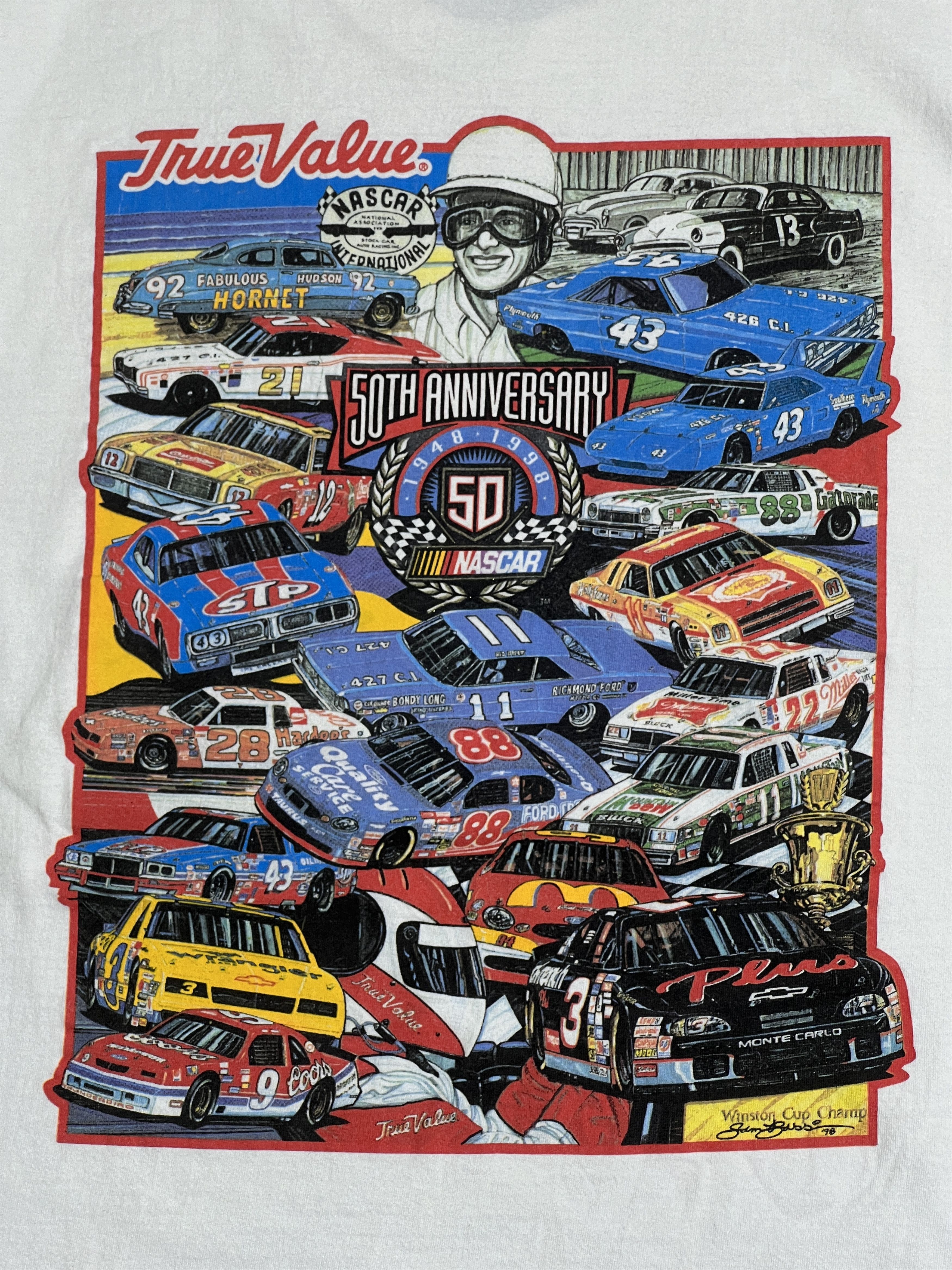 NASCAR Vintage 90s NASCAR 50th Anniversary Graphic Tee (XL) GTME506 Size US XL / EU 56 / 4 - 2 Thumbnail