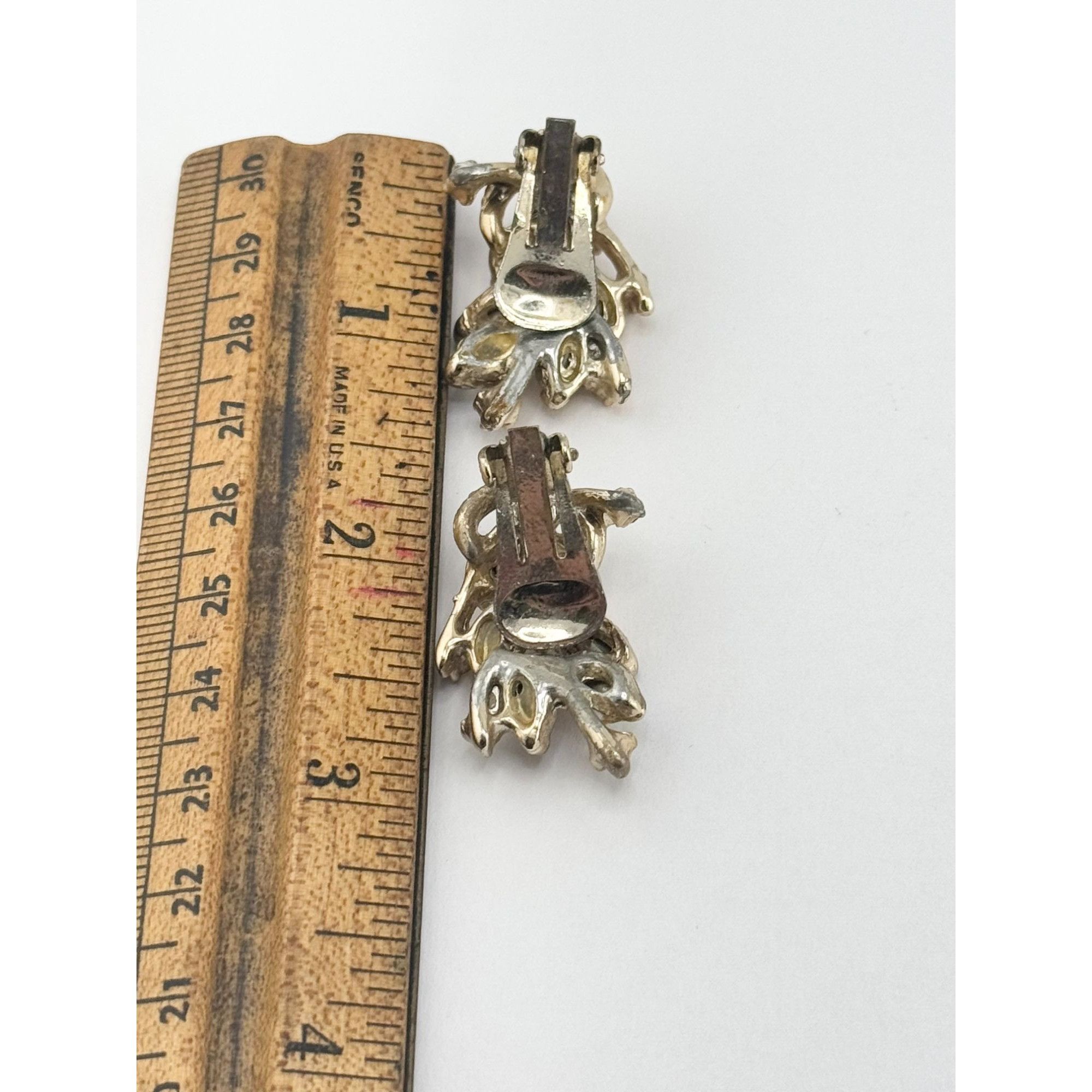 Vintage Vintage gold tone AB Flower Climber Earrings Size ONE SIZE - 5 Thumbnail