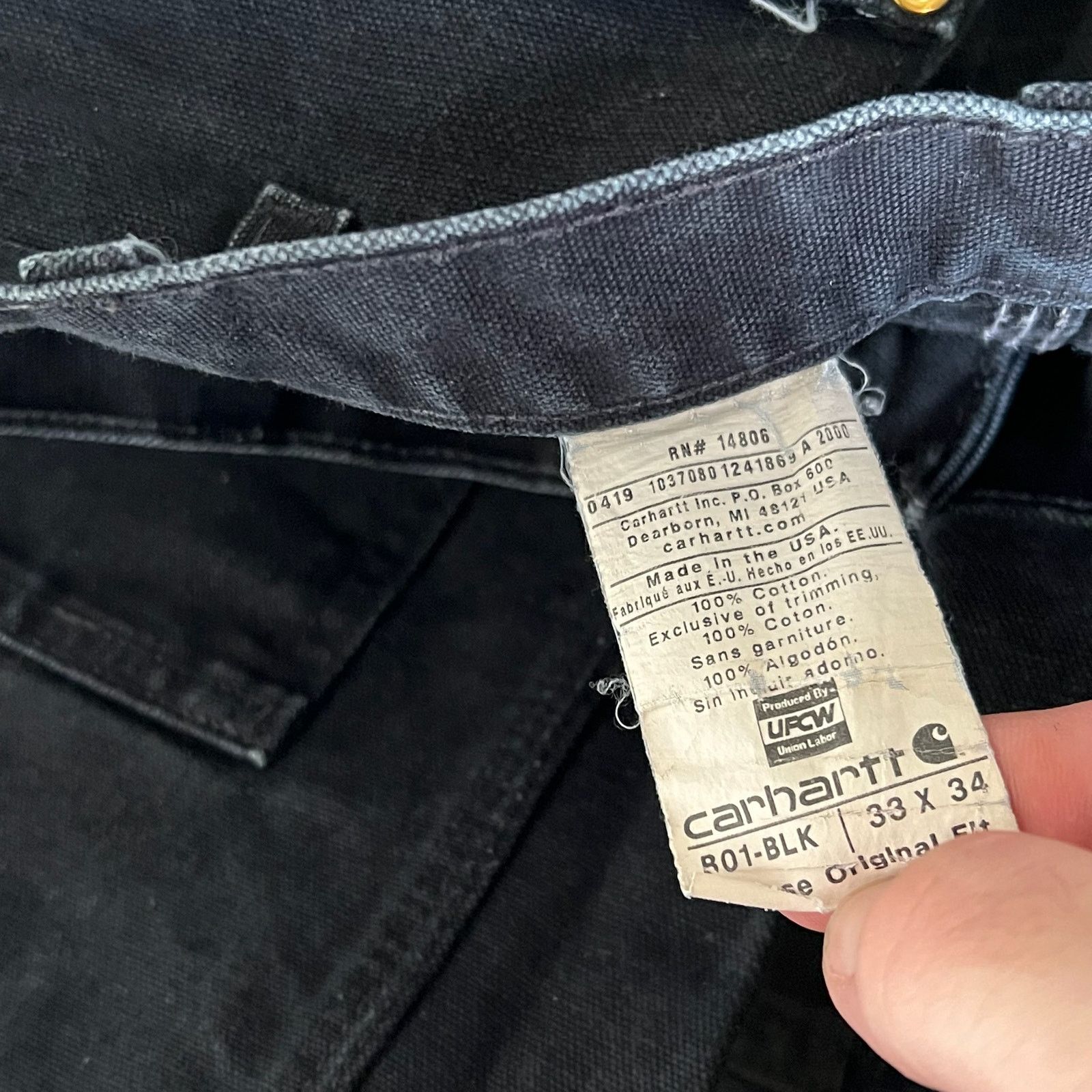 Carhartt × Vintage Carhartt black double knee work wear carpenter pants Size US 32 / EU 48 - 7 Thumbnail
