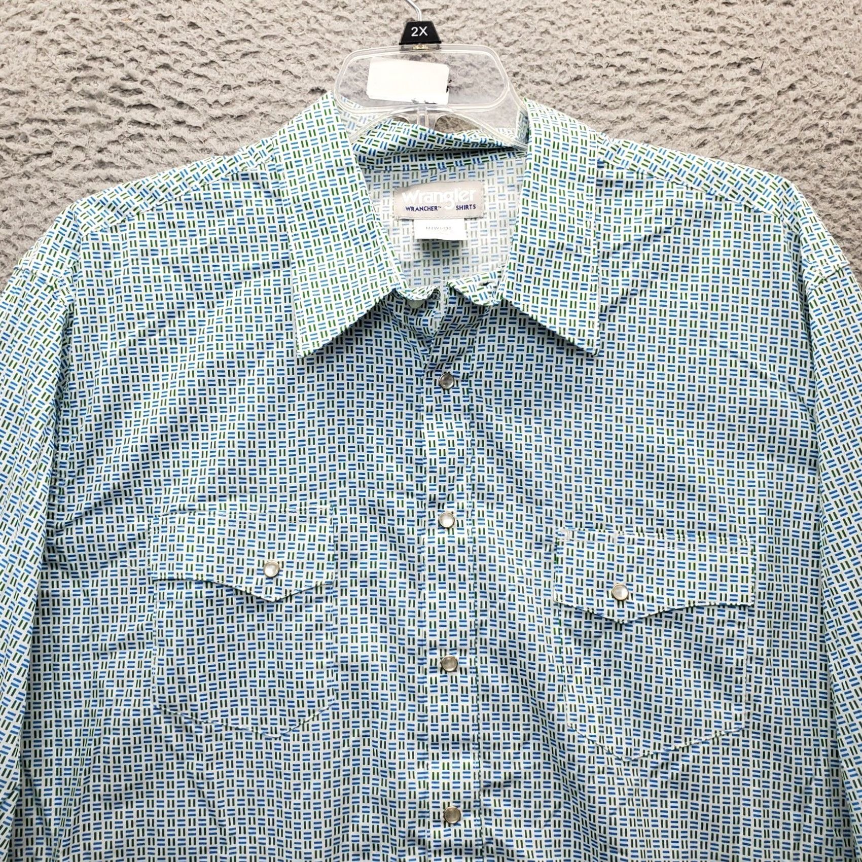 Wrangler Wrangler Casual Shirt Men 2XT Multi Geo Print Cotton Western Collared Pearl Snap Shirt Men 2XT Multicolor Geometric Cotton Western Pearl Snap Size US XXL / EU 58 / 5 - 3 Thumbnail