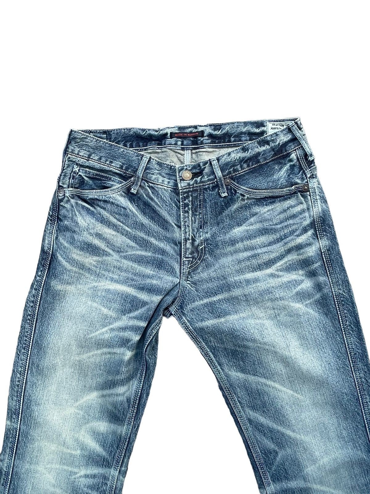 Japanese Brand × Vintage Vintage Blue Way Flare Faded Denim Size US 33 - 3 Thumbnail