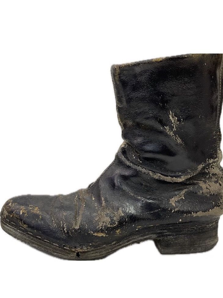 image of Carol Christian Poell Archive Safe Back Zip Up Staple Boots in Black, Men's (Size 8)