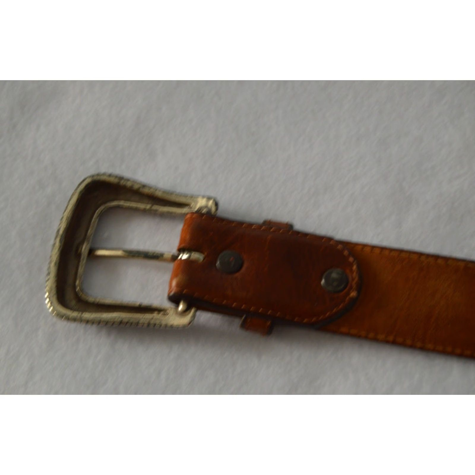 Saks Fifth Avenue Saks 5th Ave Mens Blue Stretch Leather Belt Solid Brass Buckle Size 42 Belt Size 42 - 6 Thumbnail
