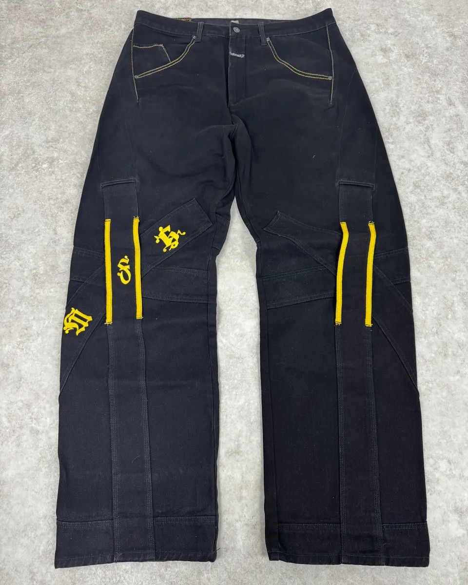 Marithe + Francois Girbaud 2000s Marithé + François Girbaud Black & Yellow Pants Size US 37 - 1 Thumbnail