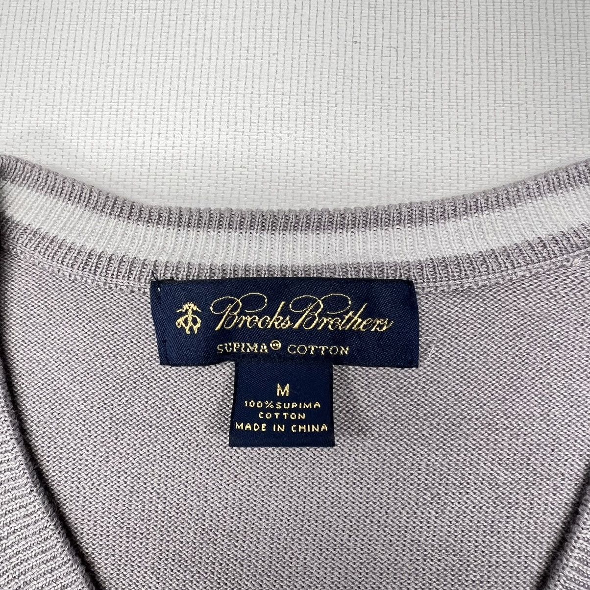 Brooks Brothers Brooks Brothers Sweater Grey V-Neck Pullover Supima Cotton Size US M / EU 48-50 / 2 - 3 Thumbnail