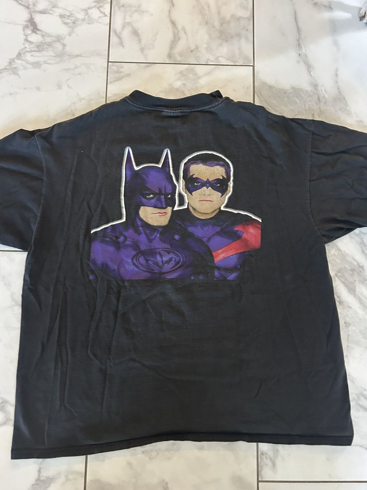 Hanes 1997 Vintage Batman & Robin Rare Double Sided Graphic Tee Size US XL / EU 56 / 4 - 1 Thumbnail