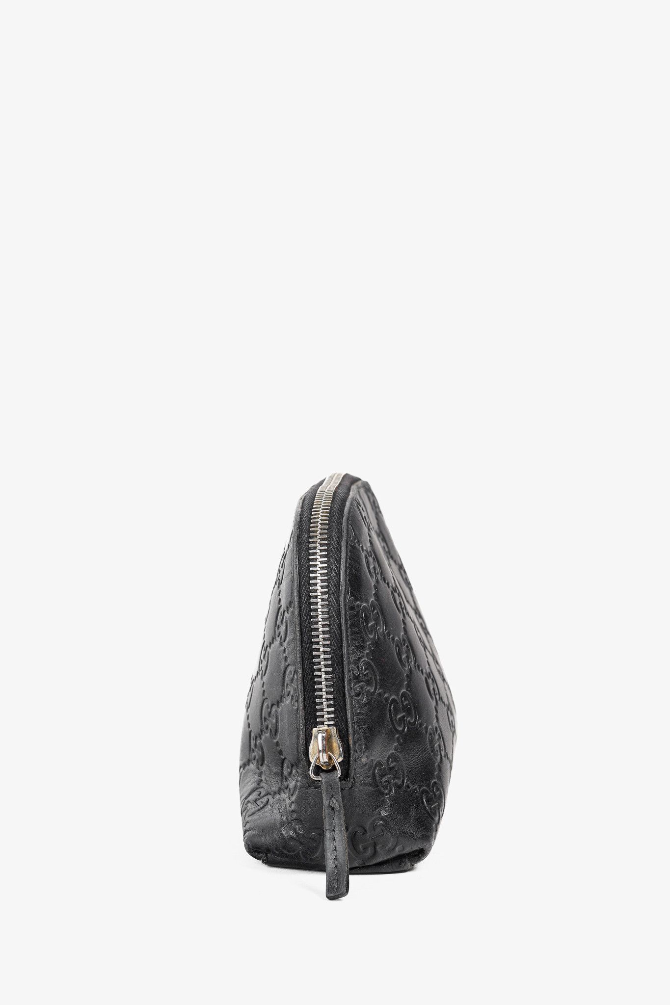 Gucci Gucci Guccisimma GG Black Leather Cosmetic Case Size ONE SIZE - 3 Thumbnail
