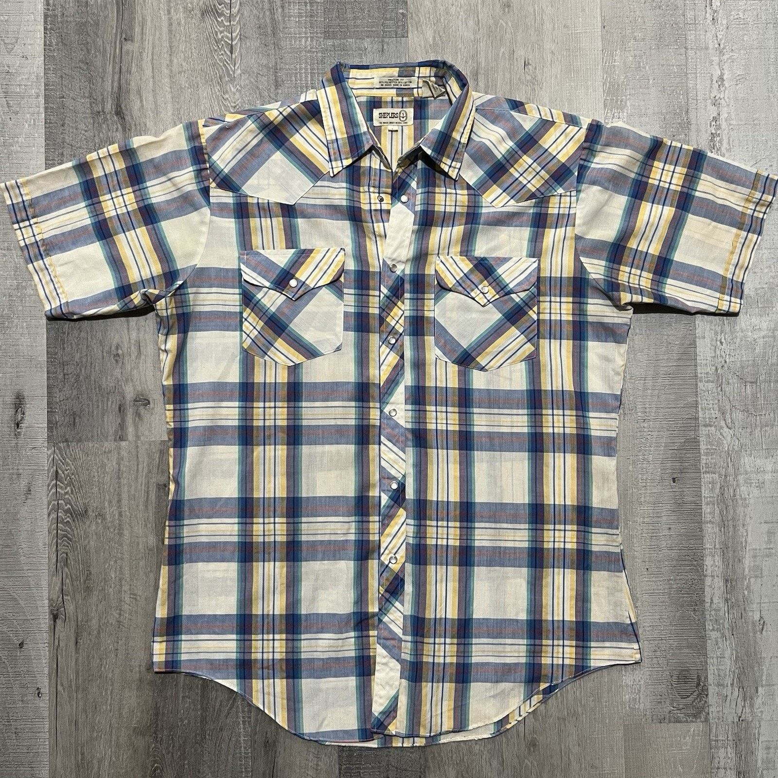 Other VTG Sheplers 80s Western Pearl Snap Cowboy Plaid Shirt SS Size US L / EU 52-54 / 3 - 1 Thumbnail