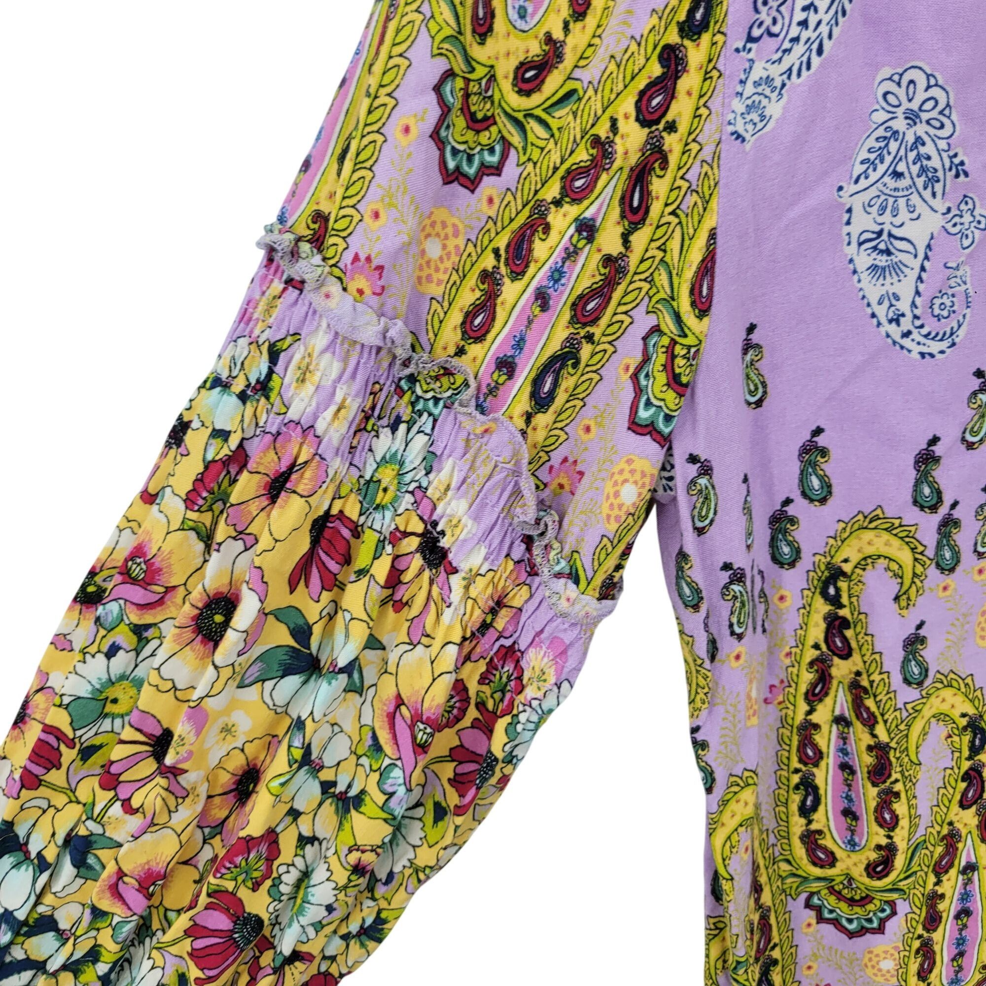 Anthropologie Anthropologie Fig & Flower Lavender Multicolor Boho Peasant Size L / US 10 / IT 46 - 7 Thumbnail