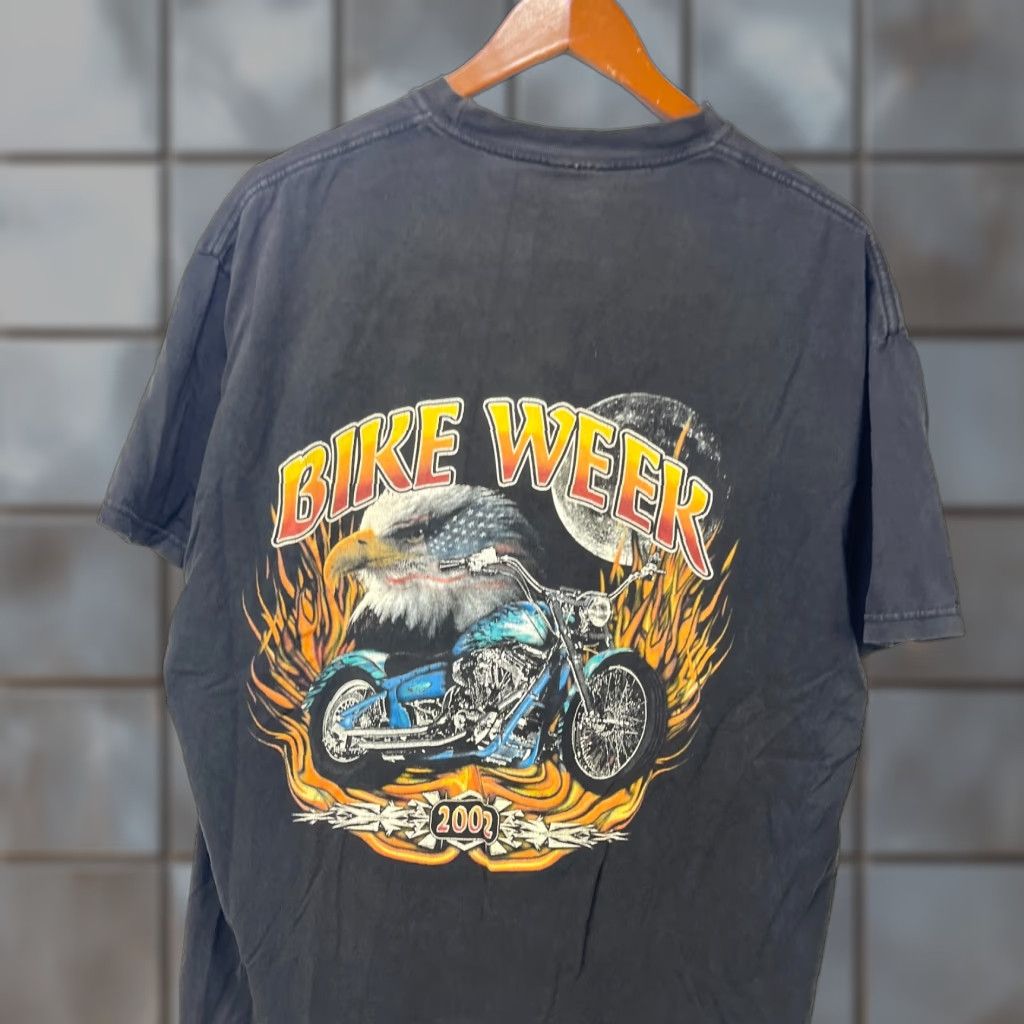 Harley Davidson VINTAGE Harley-Davidson T-Shirt XL Black Crew Neck Short Sleeve Graphic Print 2-Sided Mens Size US XL / EU 56 / 4 - 1 Thumbnail