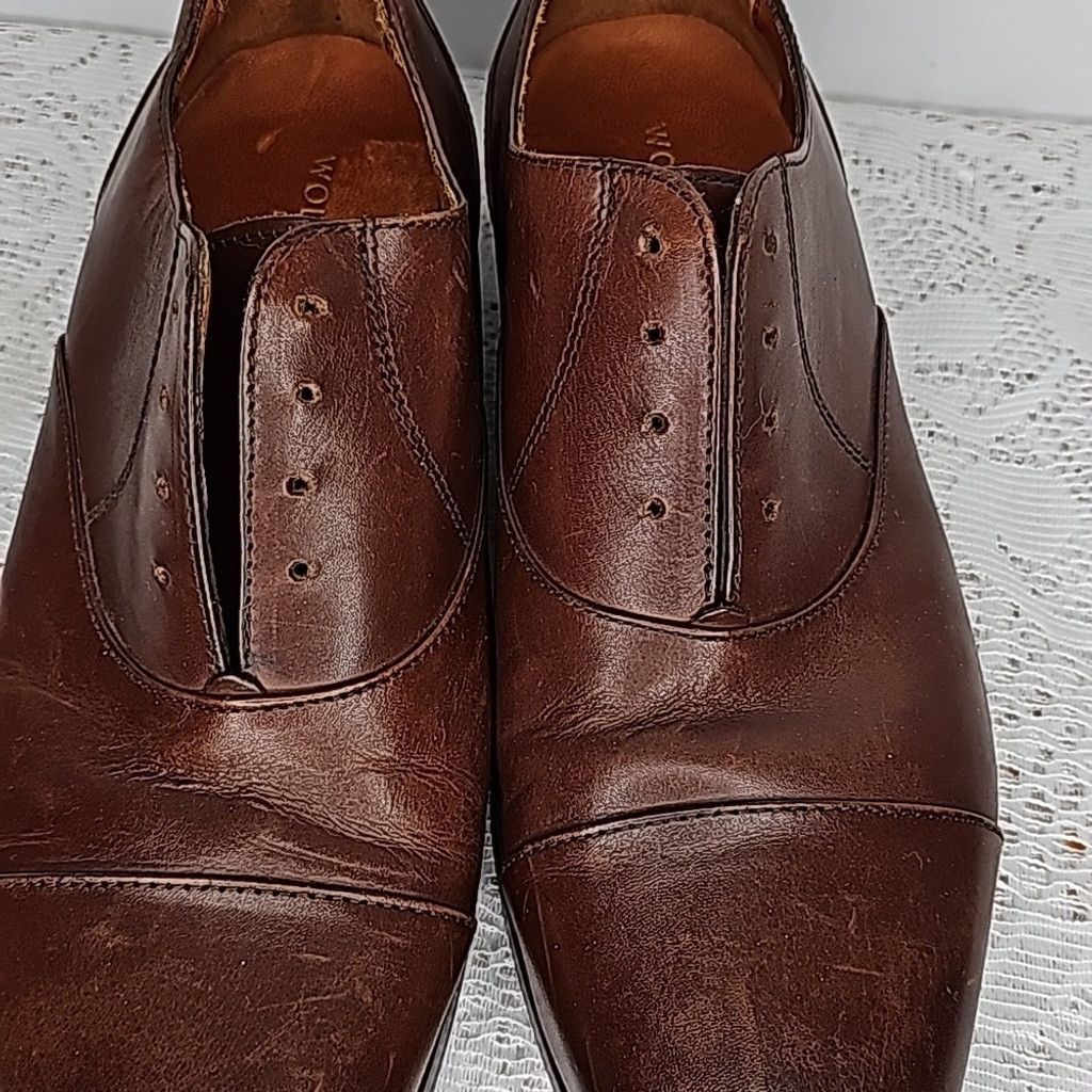 Wolf & Shepherd Wolf & Shepherd brown leather cap toe Oxford dress shoes 8 Size US 8 / EU 41 - 3 Thumbnail