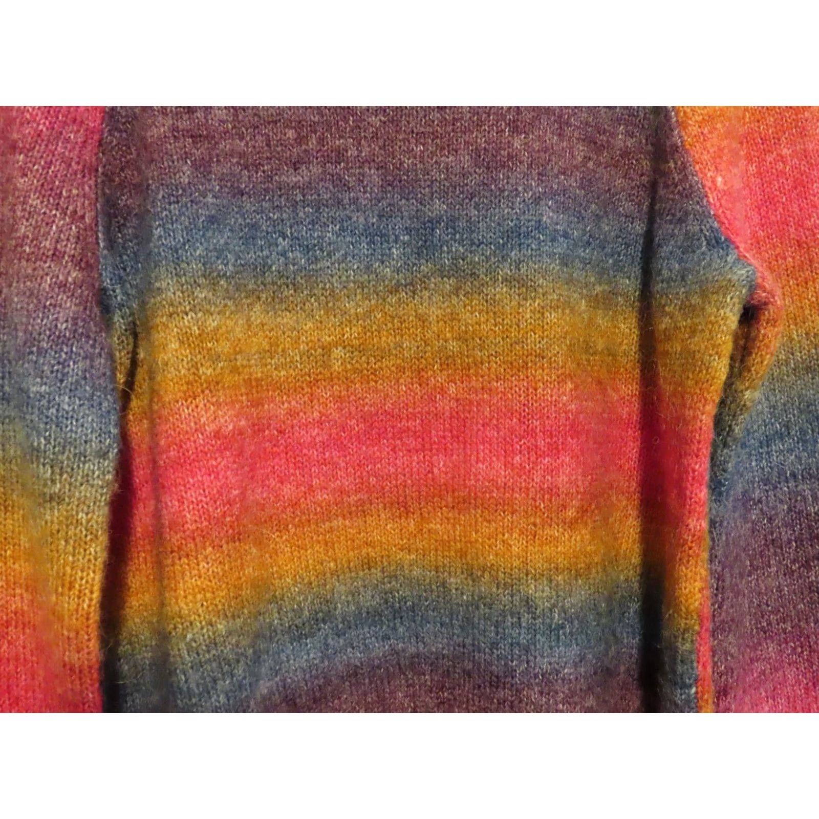 BB Dakota BB Dakota Sweater Women's Raglan Sleeve Striped Multicolor Ombre Knit Pullover Small Regular Fit Winter Spring Fall Casual Lights, MN/A Size S / US 4 / IT 40 - 2 Thumbnail