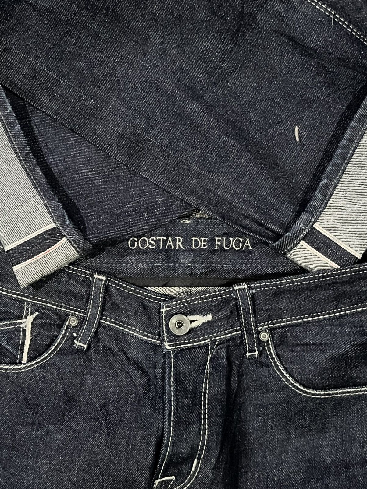 GOSTAR DE FUGA × If Six Was Nine × Le Grande Bleu (L.G.B.) Japanese Gostar De Fuga Dark Washed Selvedge Button Fly Jean Size US 32 / EU 48 - 20 Thumbnail