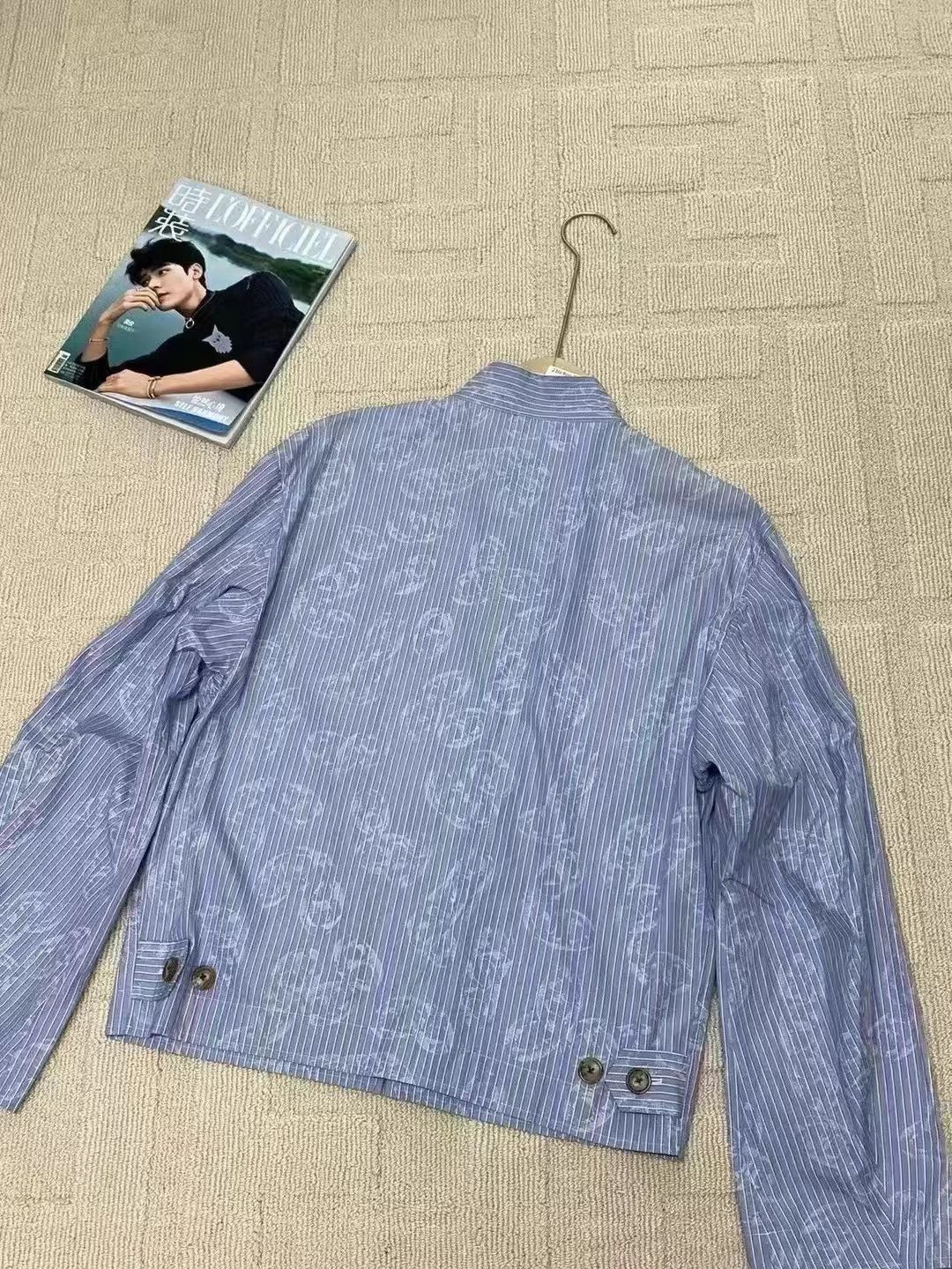 Hermes HERMES Pig Nose Striped Print Like New Jacket 48 Size US M / EU 48-50 / 2 - 3 Thumbnail