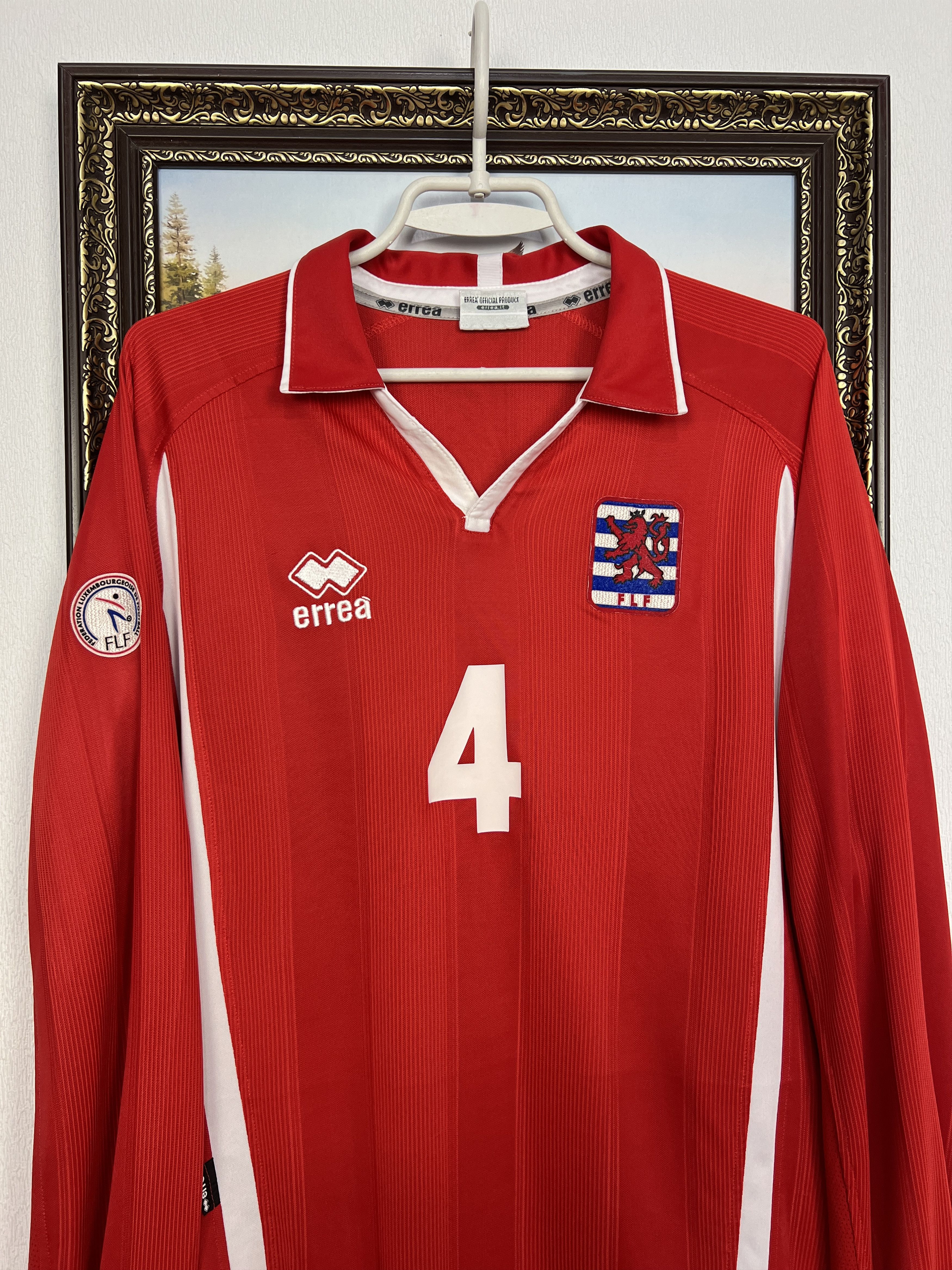 Errea Luxembourg football shirt Match Worn Long Sleeve Jersey Size US L / EU 52-54 / 3 - 2 Thumbnail