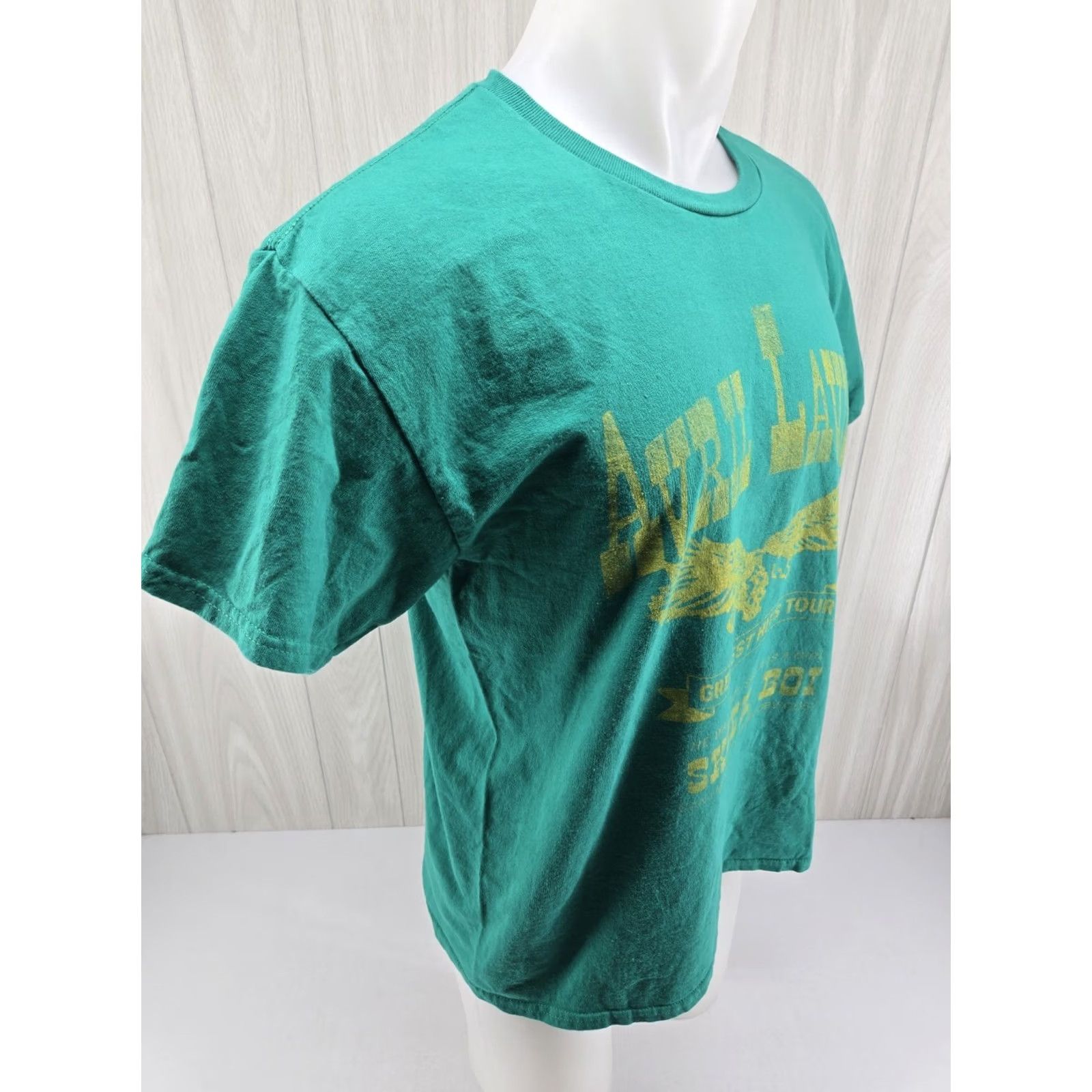 Vintage Avril Lavigne T-Shirt Sk8r Boi Green Size L Unisex Crew Neck Short Sleeve Band Tour Concert 2000s Size US L / EU 52-54 / 3 - 7 Thumbnail