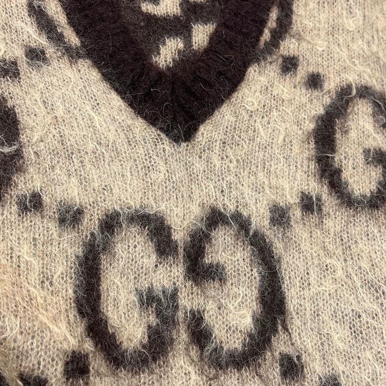 Gucci Gucci Coffee-colored classic logo horsehair sweater 2502-Ne Size US L / EU 52-54 / 3 - 7 Thumbnail