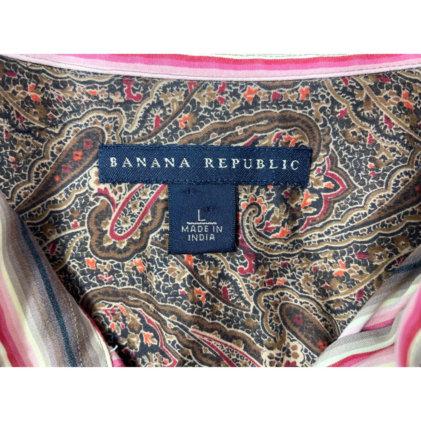 Banana Republic VINTAGE Banana Republic Shirt Mens Large Button Up Vertical Stripe Long Sleeve Size US L / EU 52-54 / 3 - 2 Thumbnail