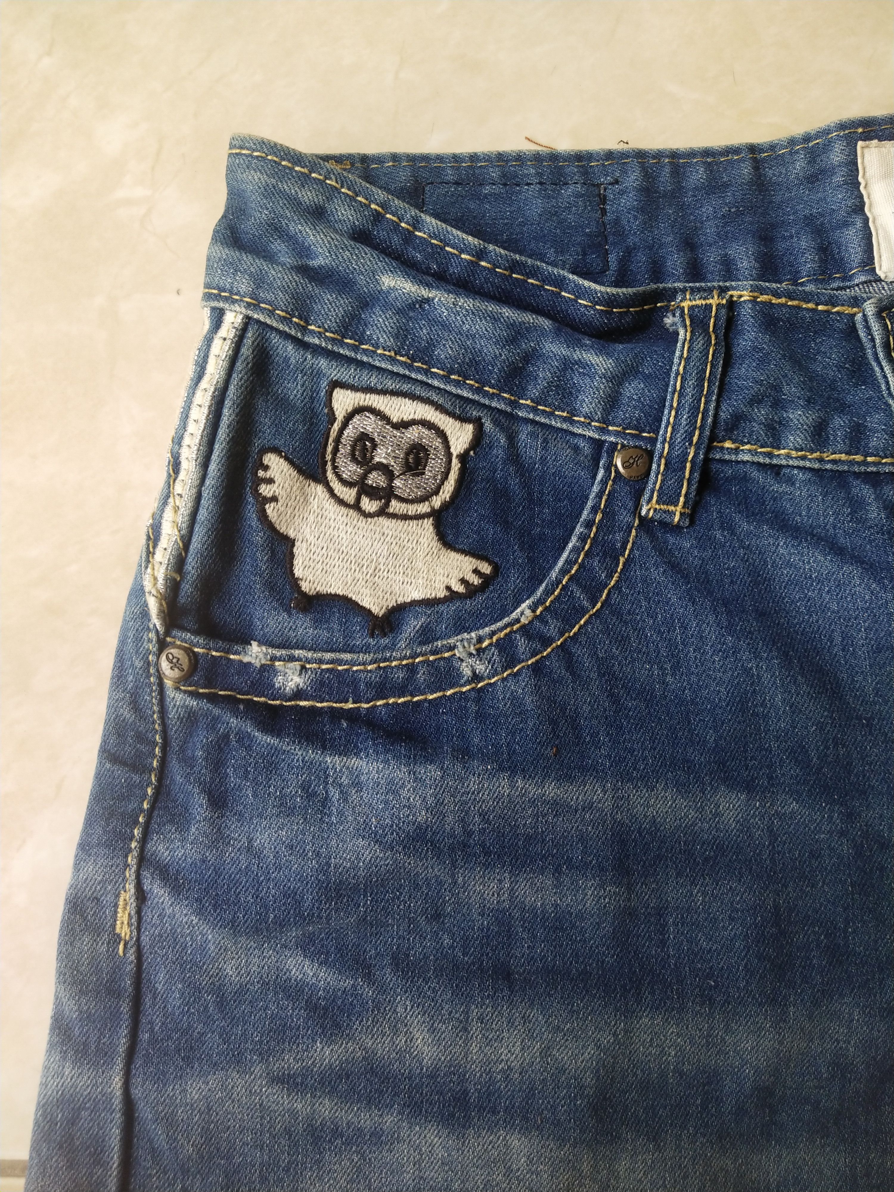 Japanese Brand Hamo Denim Vintage Japanese Patch Shorts Rare Y2K Embroidery Size 30" / US 8 / IT 44 - 7 Thumbnail