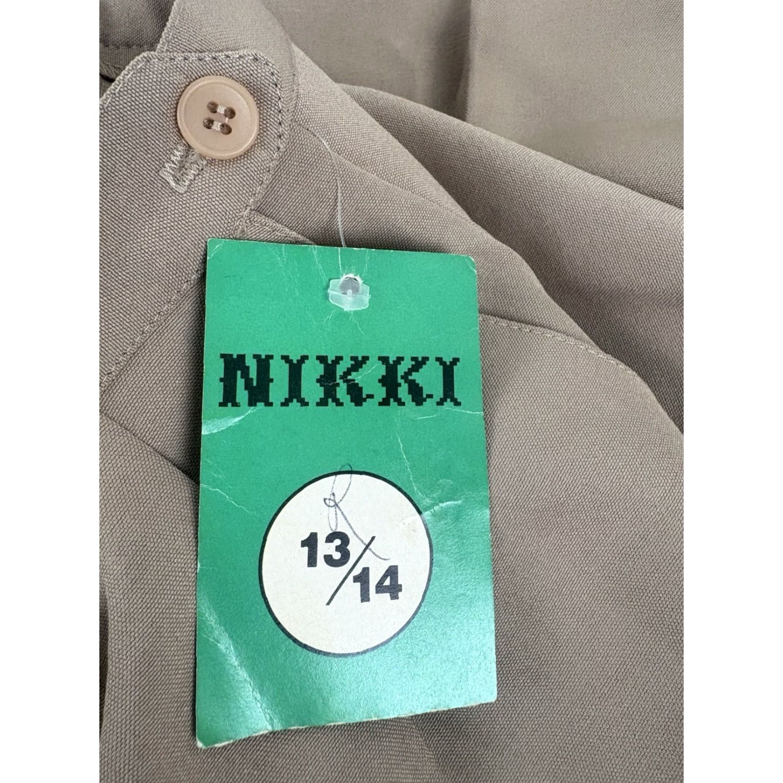 Vintage Vintage Nikki Beige Hi-Rise Pleated Dress Pants Womens Size 13/14 New USA Size 34" / US 12 / IT 48 - 7 Thumbnail