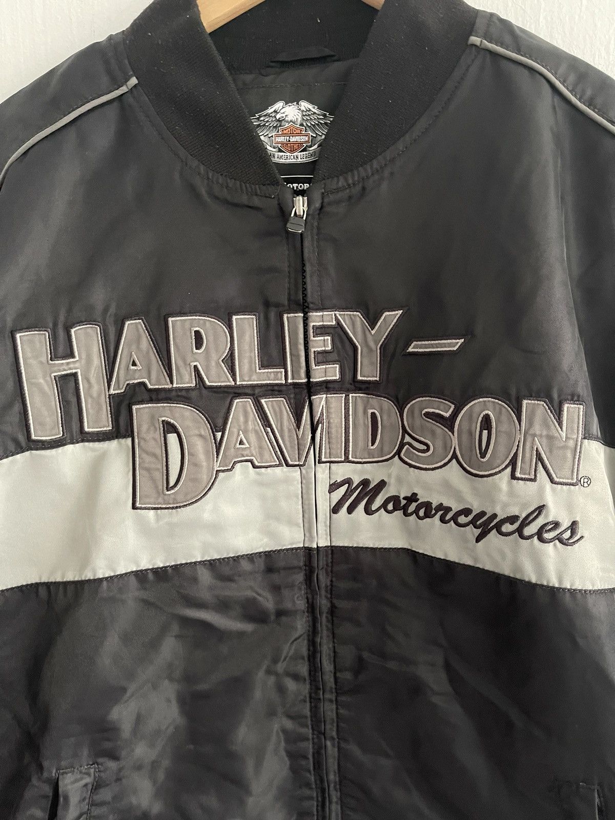 Harley Davidson × Vintage HARLEY DAVIDSON Black Nylon Embroidered Riding Motorcycle Size US M / EU 48-50 / 2 - 11 Thumbnail