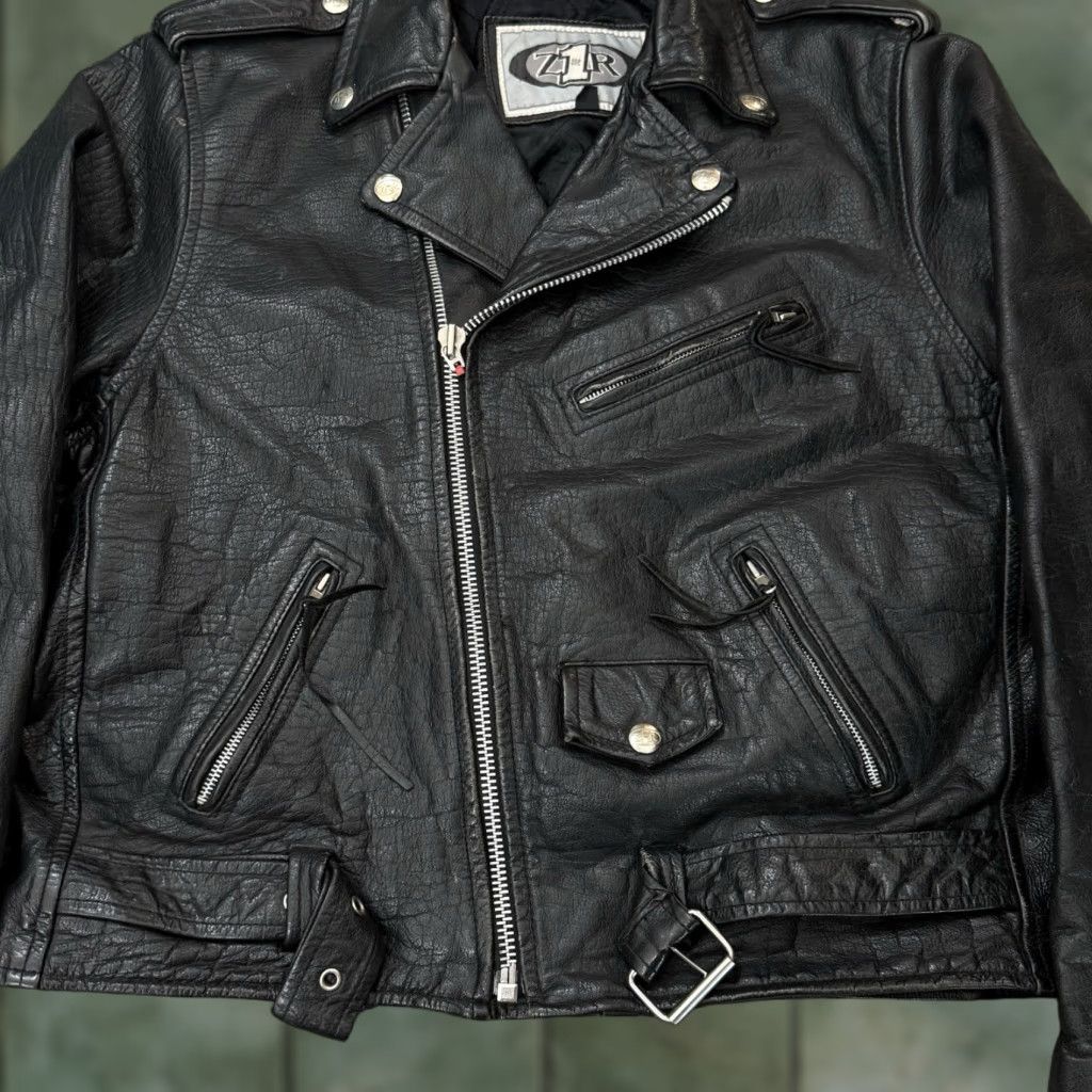 Vintage VINTAGE Z1R Jacket Men 48 Black Leather Motorcycle Biker 90s D Pocket Outdoor Zip Belted Zipper Full Zip Band Collar Mens Jacket Size US M / EU 48-50 / 2 - 1 Thumbnail