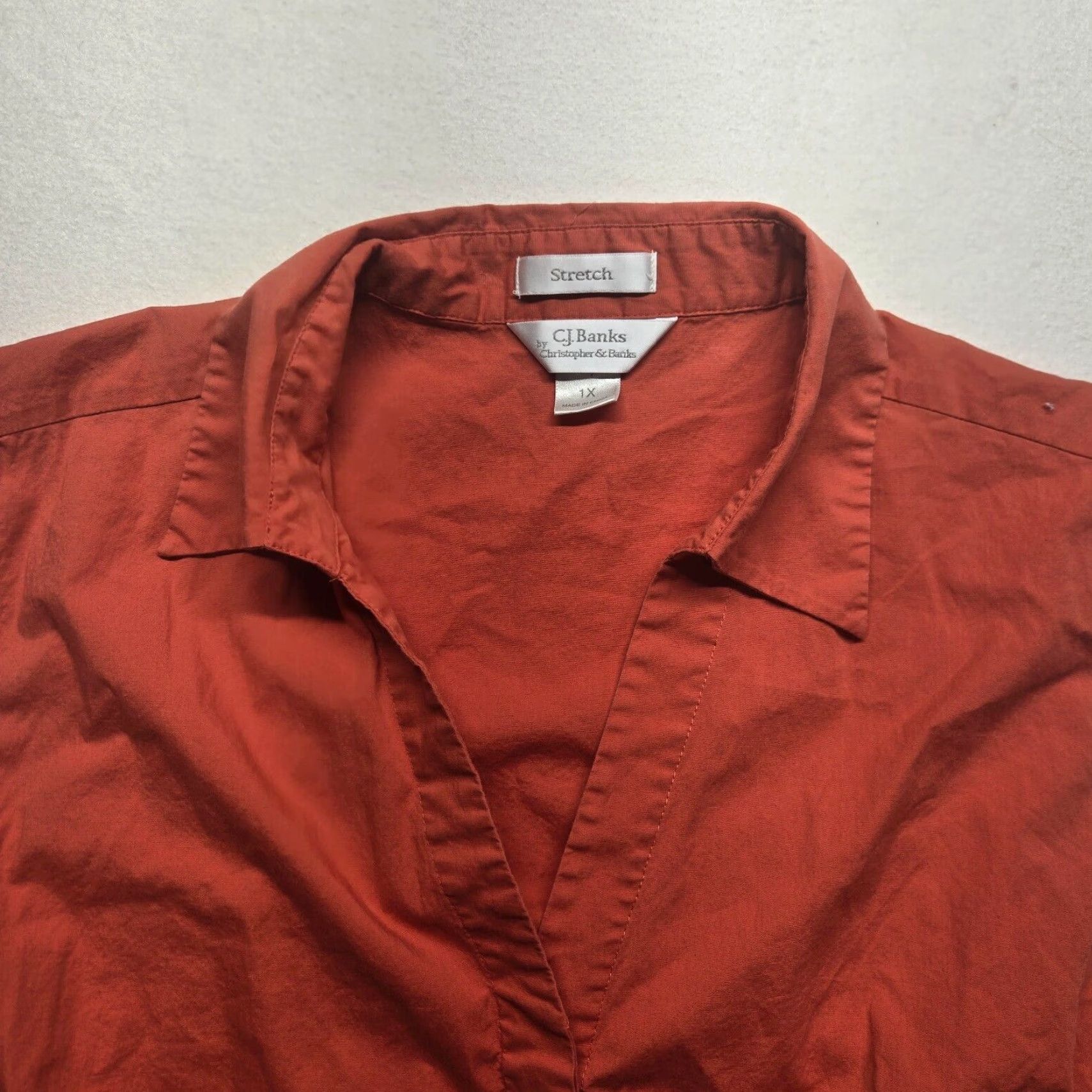 Vintage CJ Banks Solid Orange Sleeveless Button Down Collared Shirt Adult Women's 1x Size XL / US 12-14 / IT 48-50 - 2 Thumbnail