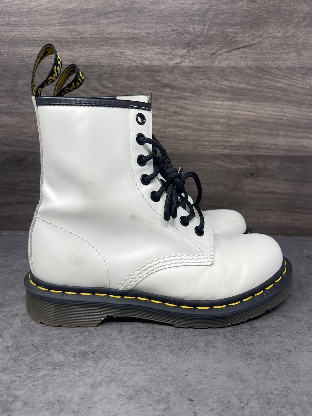 Dr. Martens Dr Martens Boots Womens Size 5 White Black Combat High Top Size US 5 / IT 35 - 5 Thumbnail