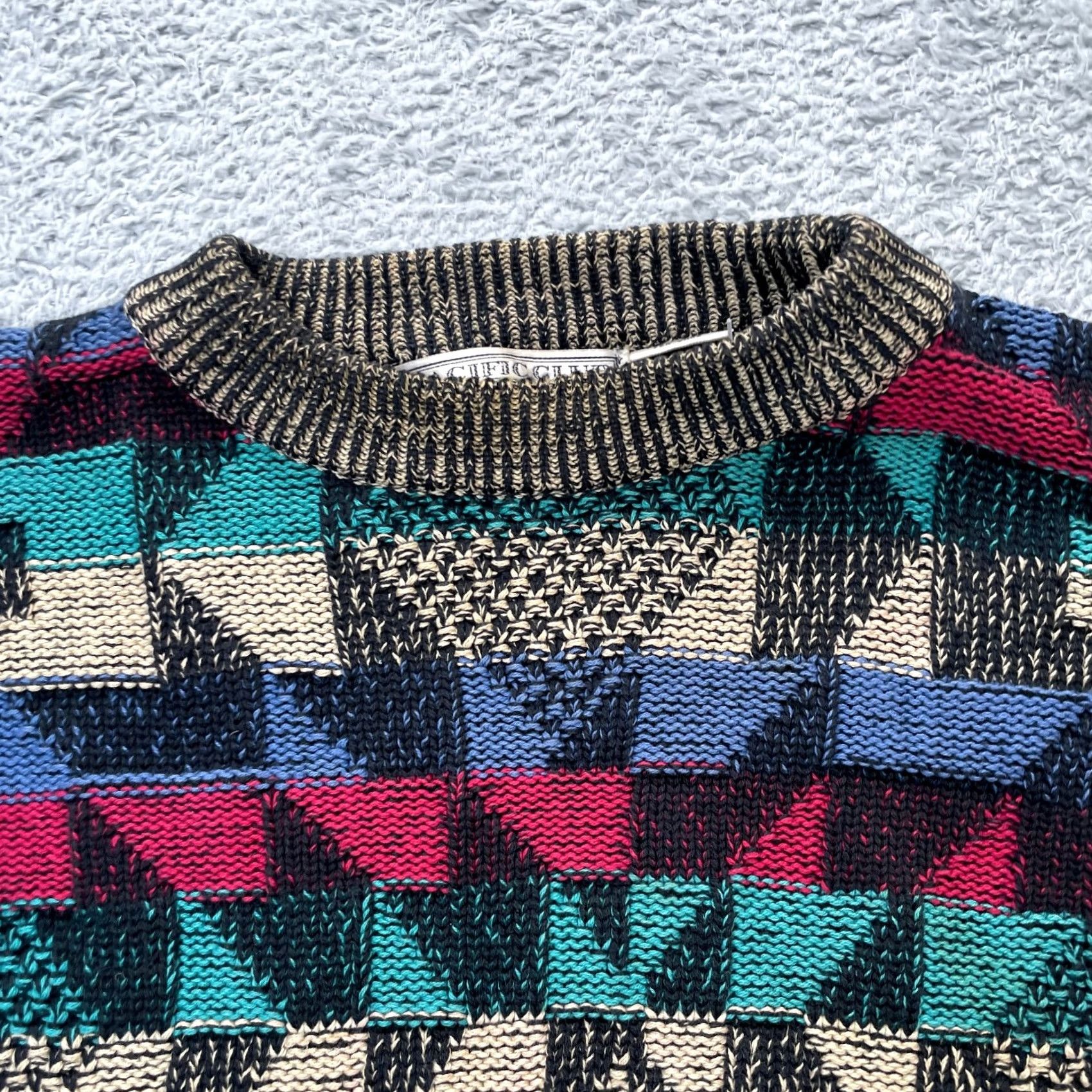 Vintage VINTAGE Pacific Club Sweater Mens Large Red Geometric Knit 90s Cotton Grandpa Size US L / EU 52-54 / 3 - 3 Thumbnail
