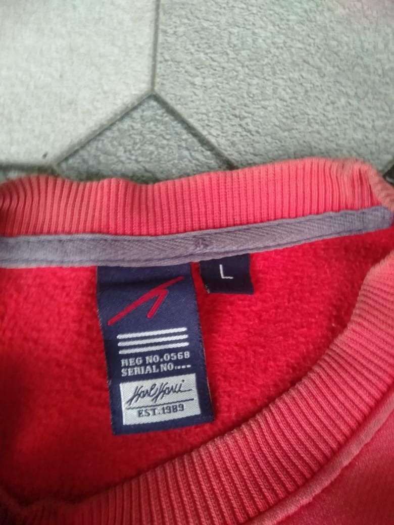 Karl Kani Karl Kani Vintage 90s Embroidery Sweater Streetwear Red Size US L / EU 52-54 / 3 - 5 Thumbnail