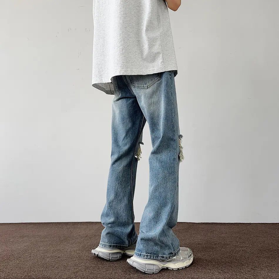 Japanese Brand × Jean Retro loose straight leg micro flared jeans Size US 32 / EU 48 - 3 Thumbnail