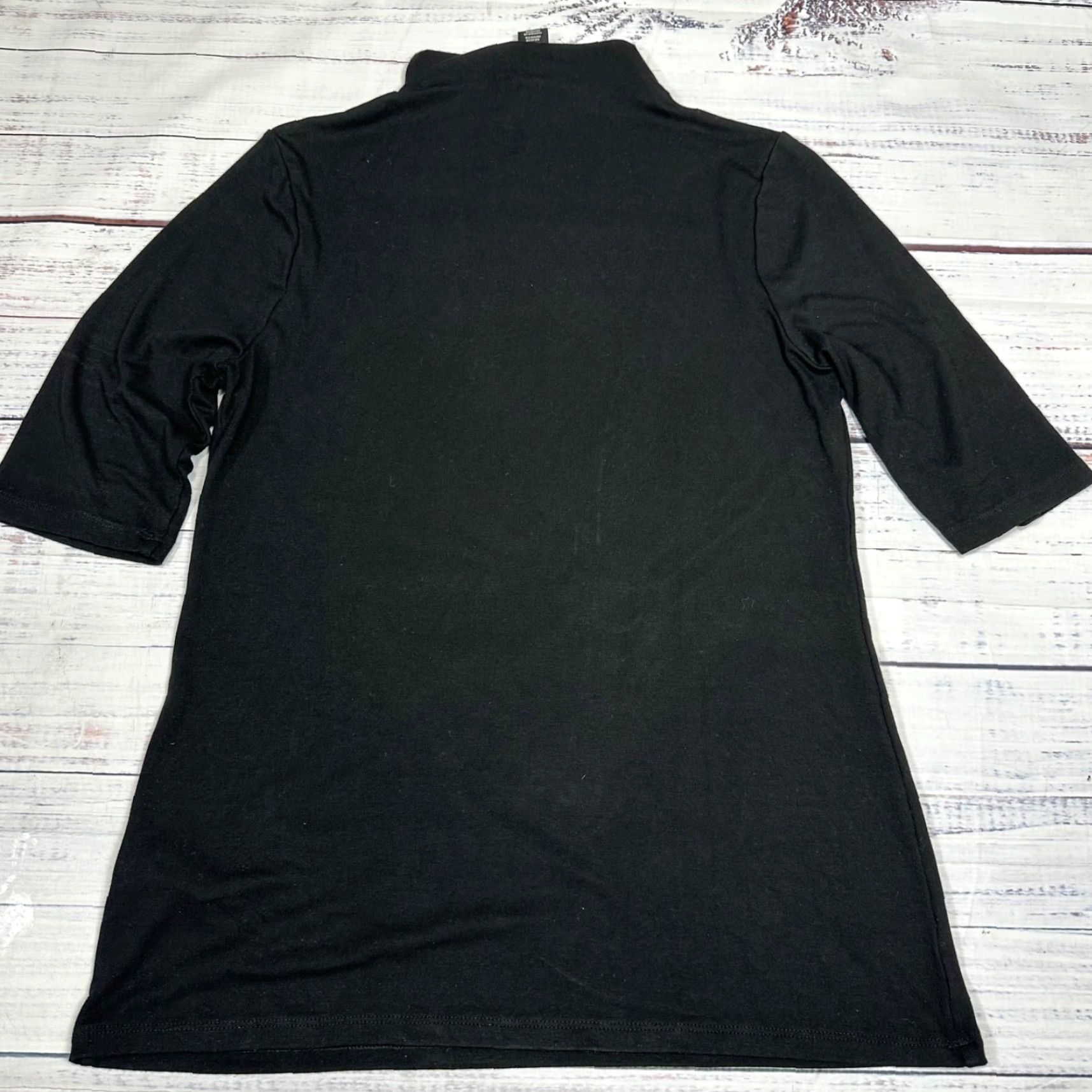 White House Black Market White House Black Market Shirt Womens Tunic Top Black Size M Half Sleeve Funnel Neck Size M / US 6-8 / IT 42-44 - 5 Thumbnail