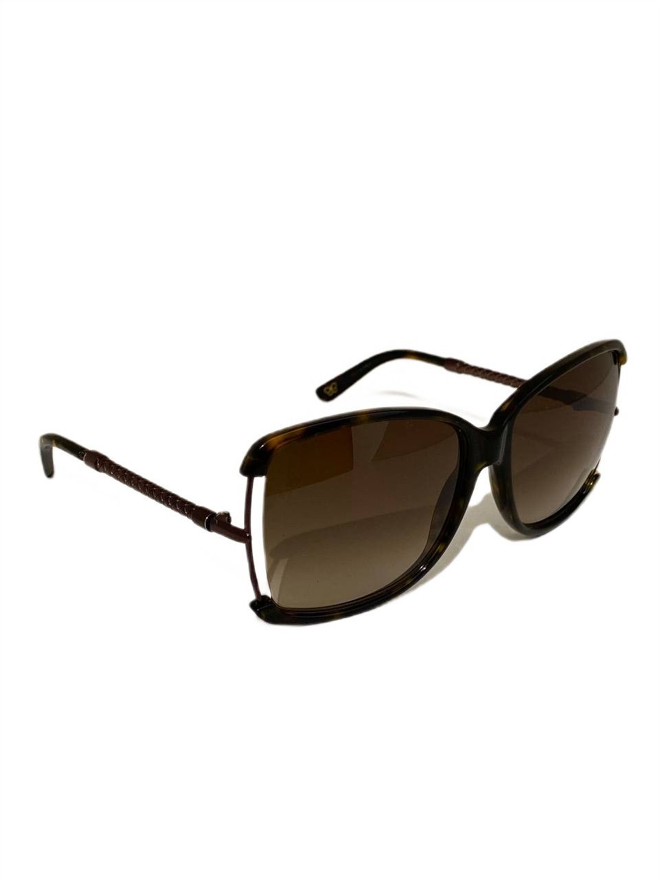 Bottega Veneta Bottega Veneta Oversized Rimless Intrecciato Sunglasses Y2K Size ONE SIZE - 1 Thumbnail
