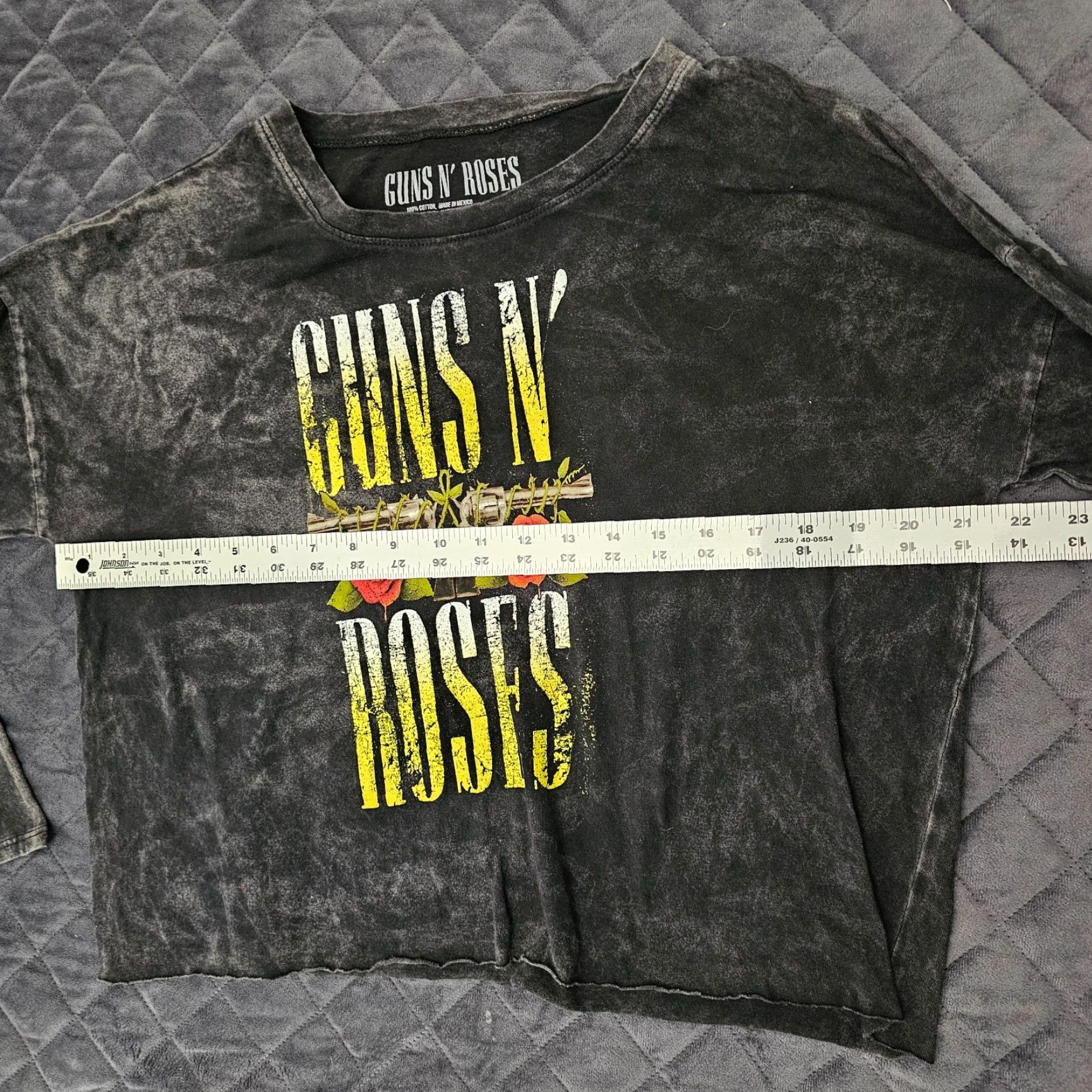 Vintage Guns N' Roses Long Sleeve Crop Shirt Women Size M Black Crew Neck 90s Vibe Vintage Look Size M / US 6-8 / IT 42-44 - 5 Thumbnail