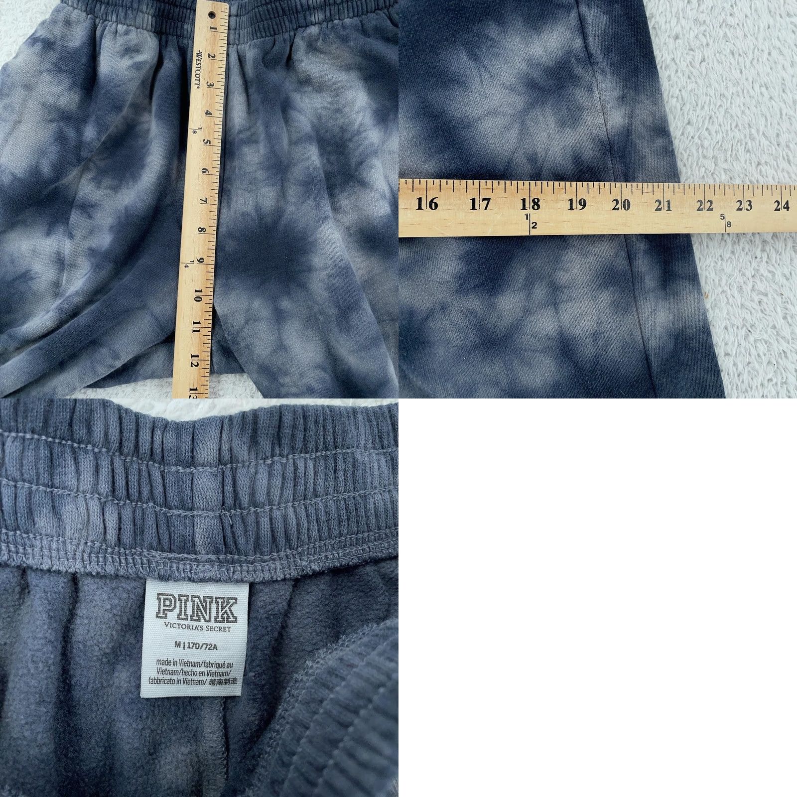 Pinko VINTAGE PINK Joggers Womens M Gray Tie Dye Sweatpants Lounge Elastic Waist Pockets Tapered Inseam 27 Casual Activewear Girls Mens Size 32" / US 10 / IT 46 - 8 Thumbnail
