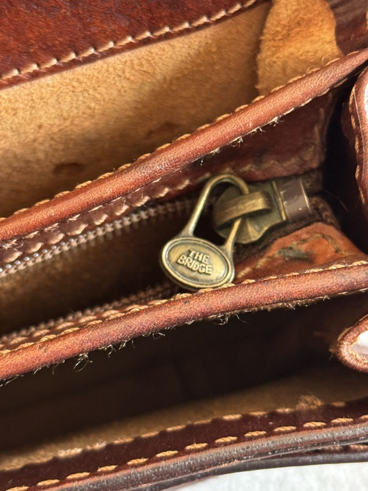 Leather The Bridge brown vintage leather bag 💼 shoulder Size ONE SIZE - 10 Thumbnail