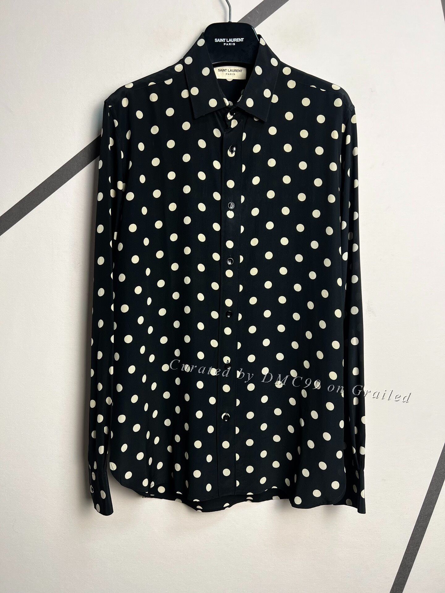 Saint Laurent Paris Saint Laurent Paris Black polka dot shirt