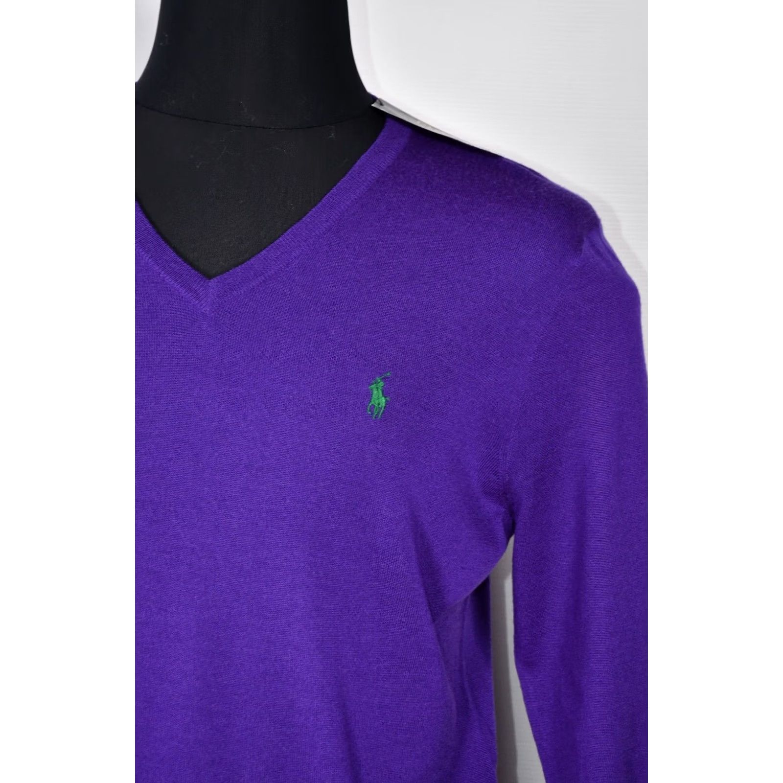 Polo Ralph Lauren Polo Ralph Lauren Sweater Shirt V-Neck Slim Wool L Purple Men Regular Size L Size US L / EU 52-54 / 3 - 3 Thumbnail