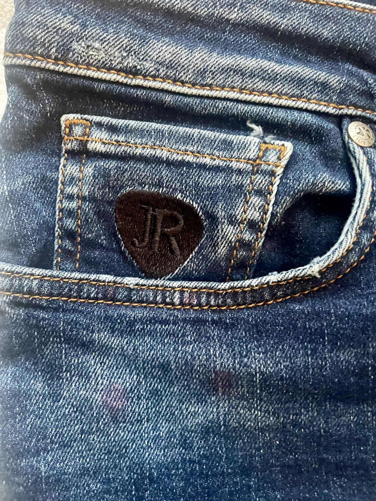 John Richmond John Richmond Distressed Jeans Paint Splatter Size 32 Size US 32 / EU 48 - 4 Thumbnail