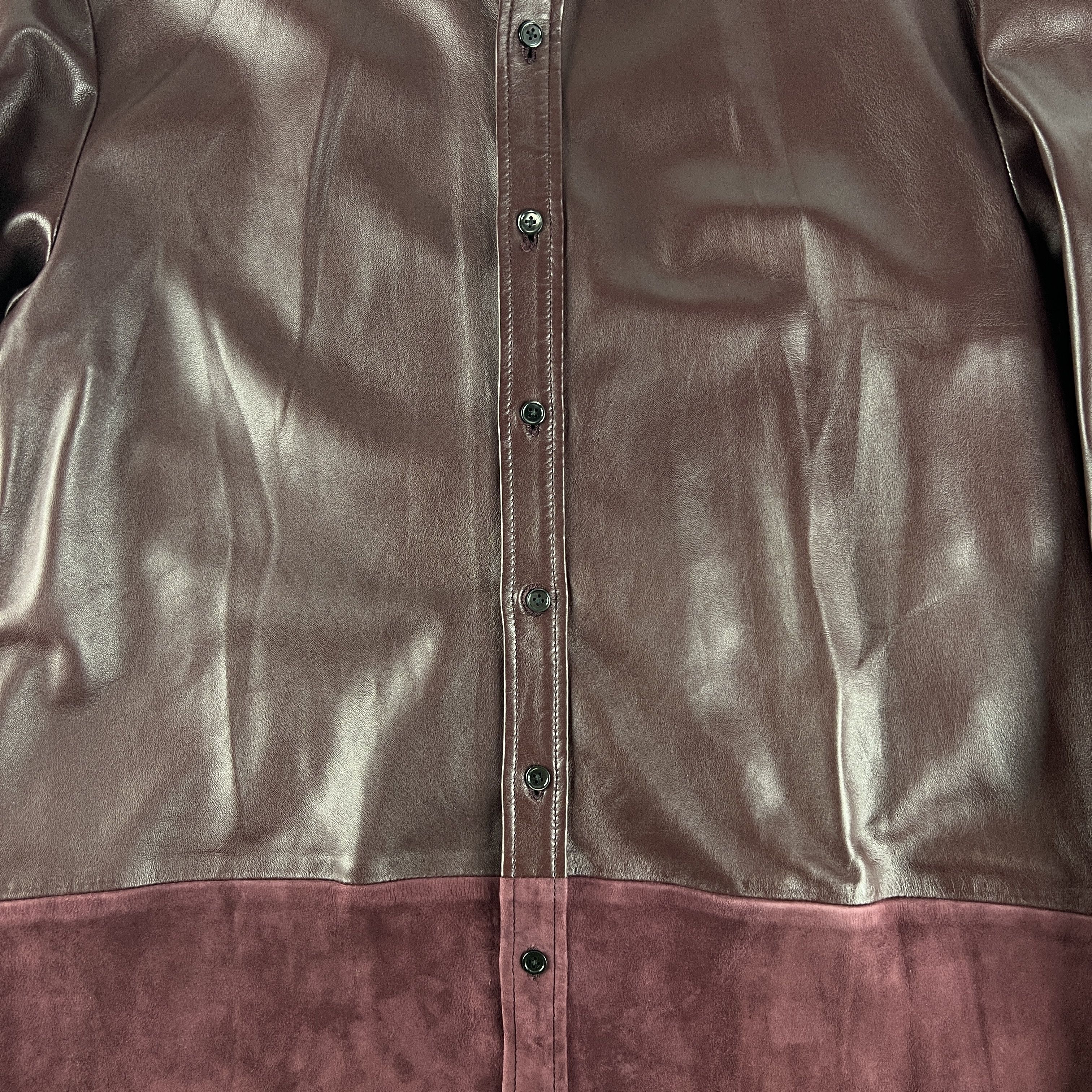Joseph Joseph Burgundy Leather Suede Shirt Size US M / EU 48-50 / 2 - 4 Thumbnail