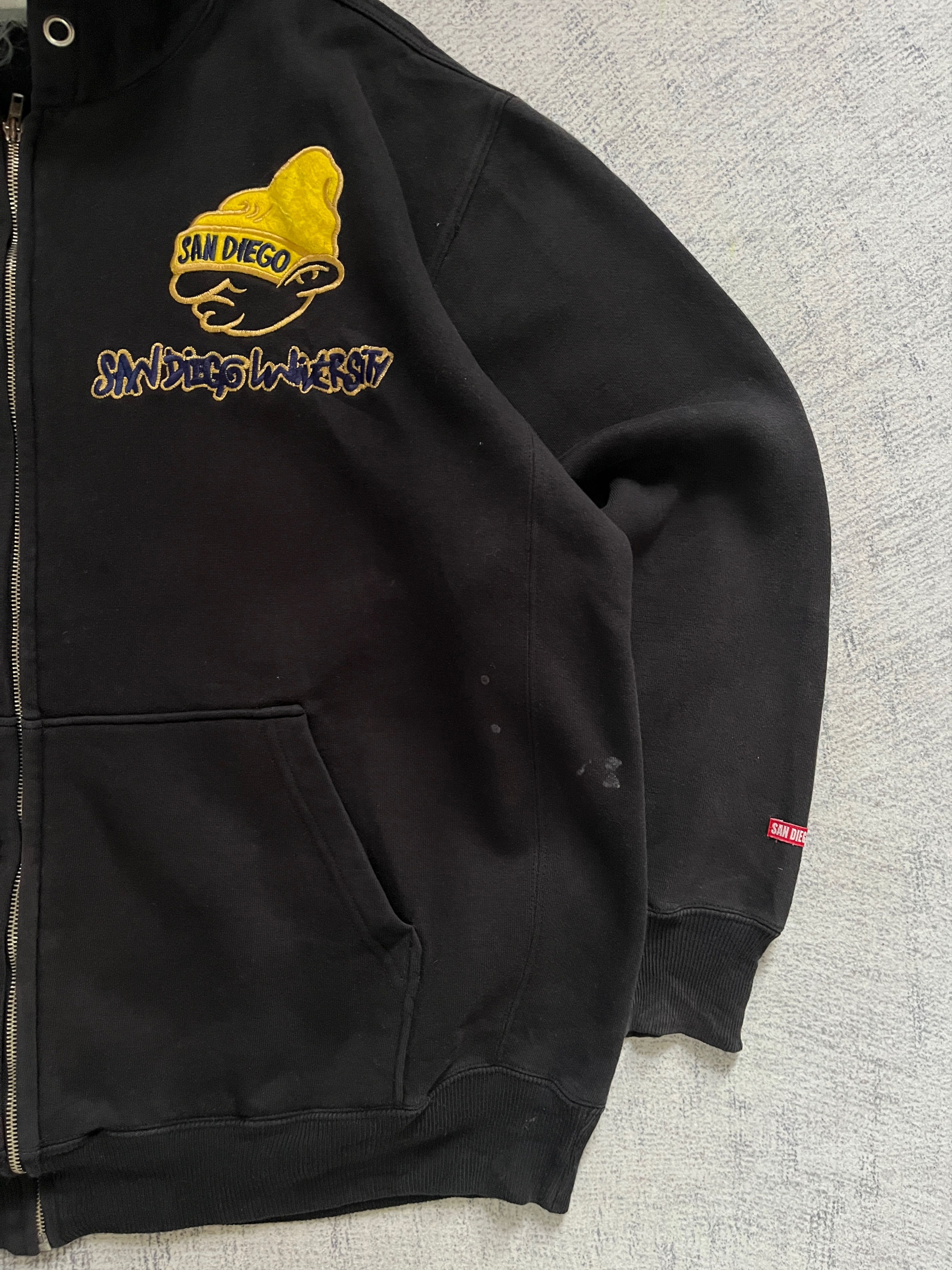 Vintage San Diego University Heavyweight Zip Up Hoodie Embroidered Size US XL / EU 56 / 4 - 5 Thumbnail