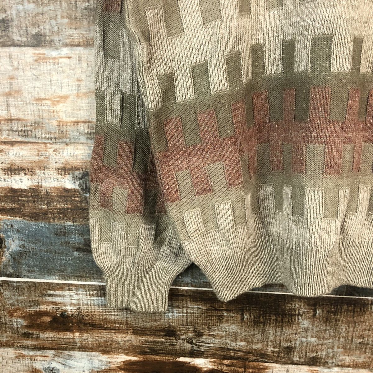 Homespun Knitwear × Japanese Brand DL Rovello made in japan checkered Brown Knitwear #C171 Size US L / EU 52-54 / 3 - 7 Thumbnail
