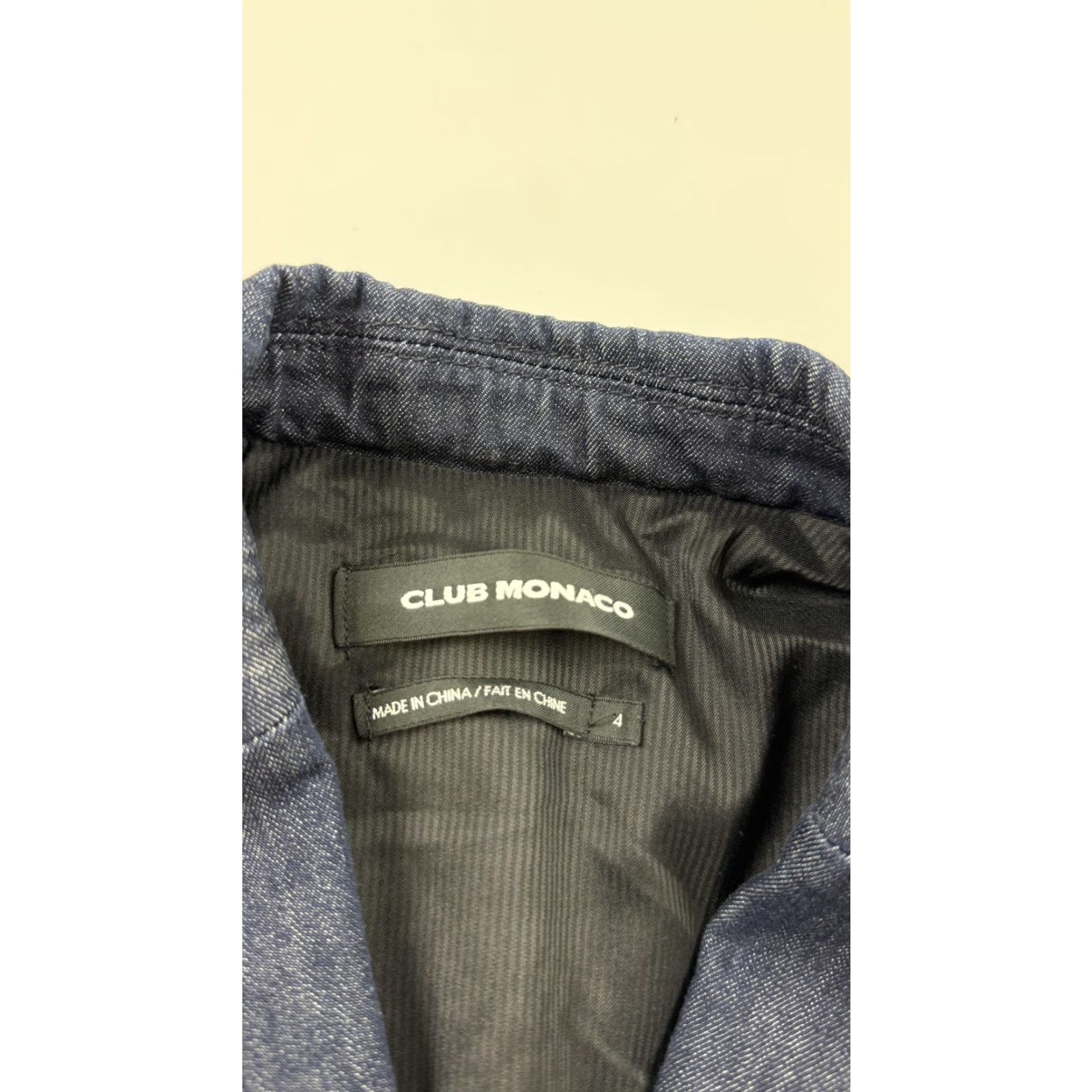 Club Monaco VINTAGE? No. Club Monaco Blazer Womens 4 Dark Blue Denim Tailored Lined Flap Pockets Fitted Size S / US 4 / IT 40 - 5 Thumbnail
