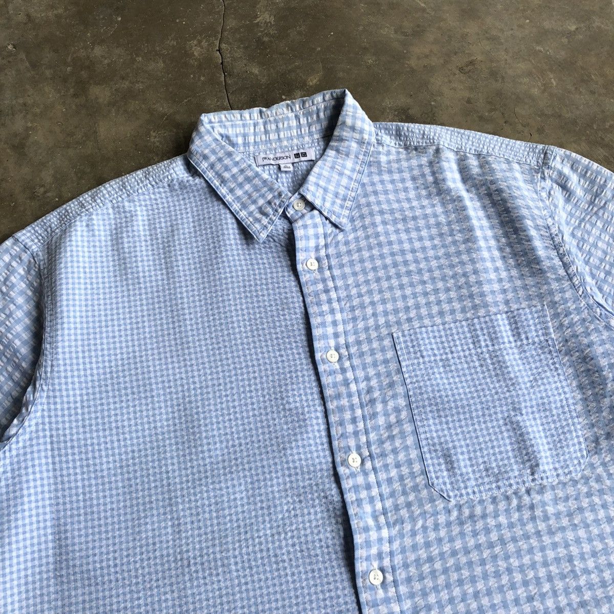 JW Anderson × Uniqlo Uniqlo X JW Anderson Square Motif Button Up Shirt Blue Size US XXL / EU 58 / 5 - 4 Thumbnail